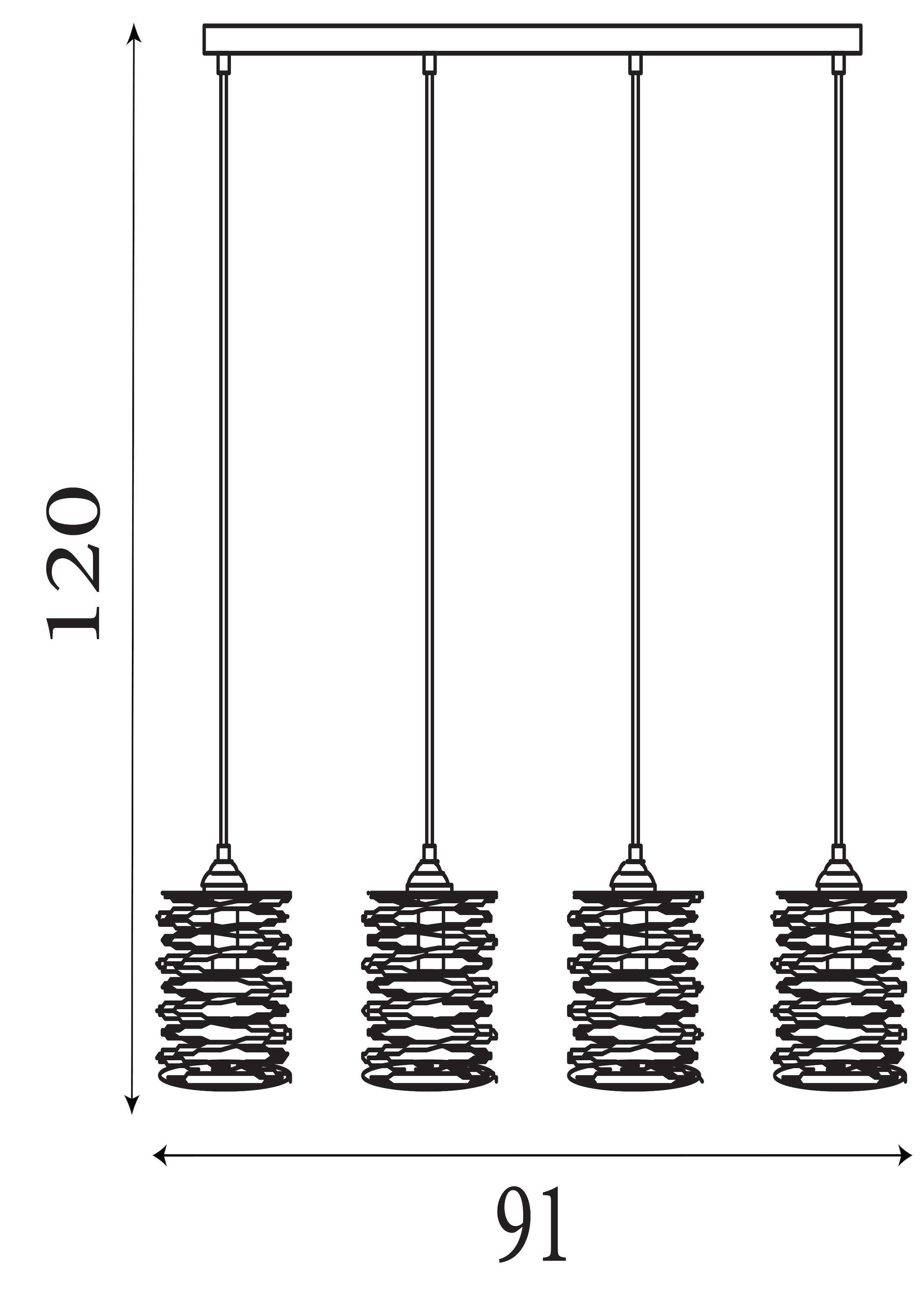 Searchlight Pendelleuchte »Spring 4Lt Pendelleuchte - Schwarzes und Goldenes Metall« E14 1 Stk.