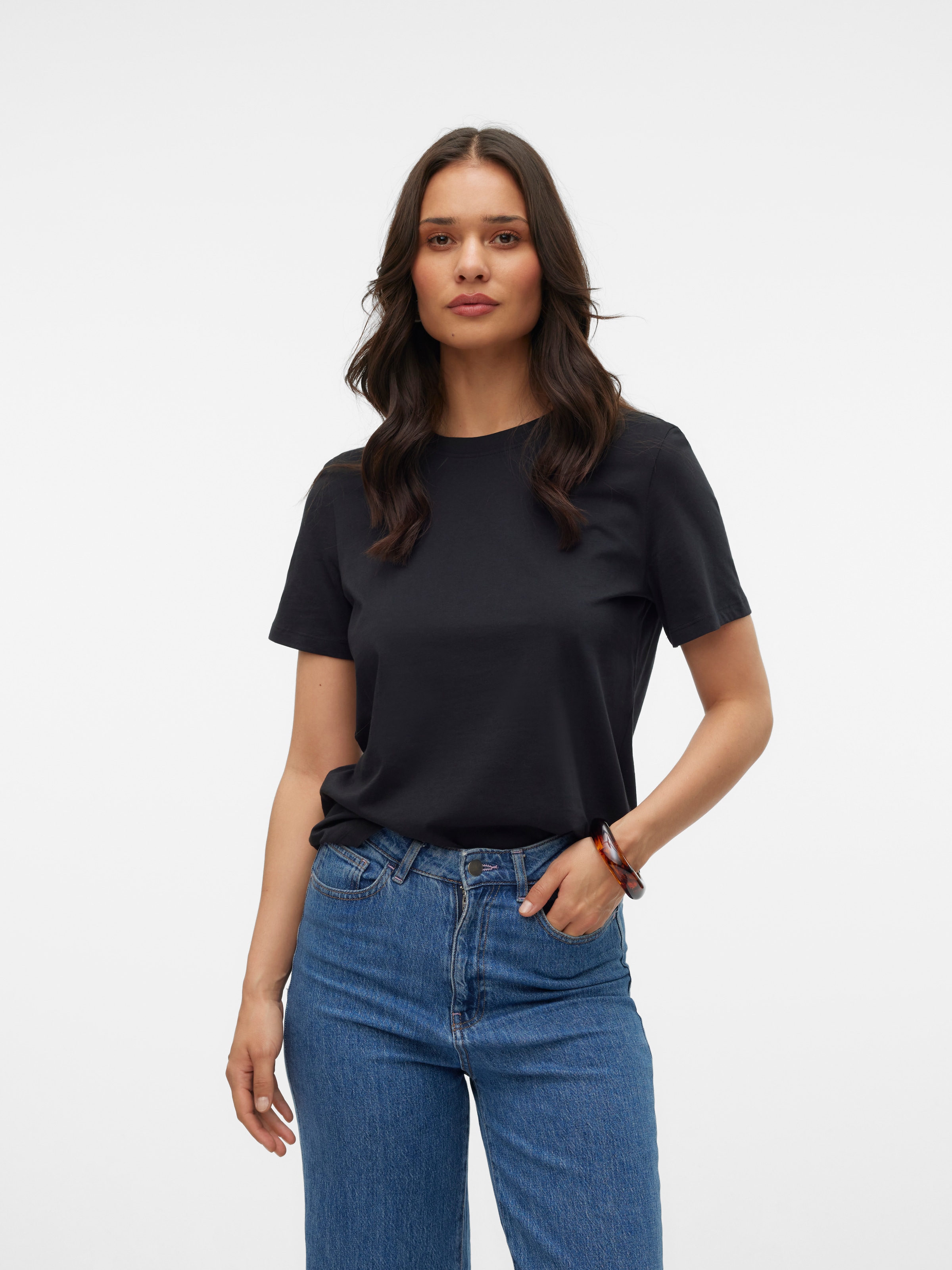 Vero Moda Kurzarmshirt "VMPAULINA SS T-SHIRT GA JRS NOOS" Baumwolle, regula günstig online kaufen