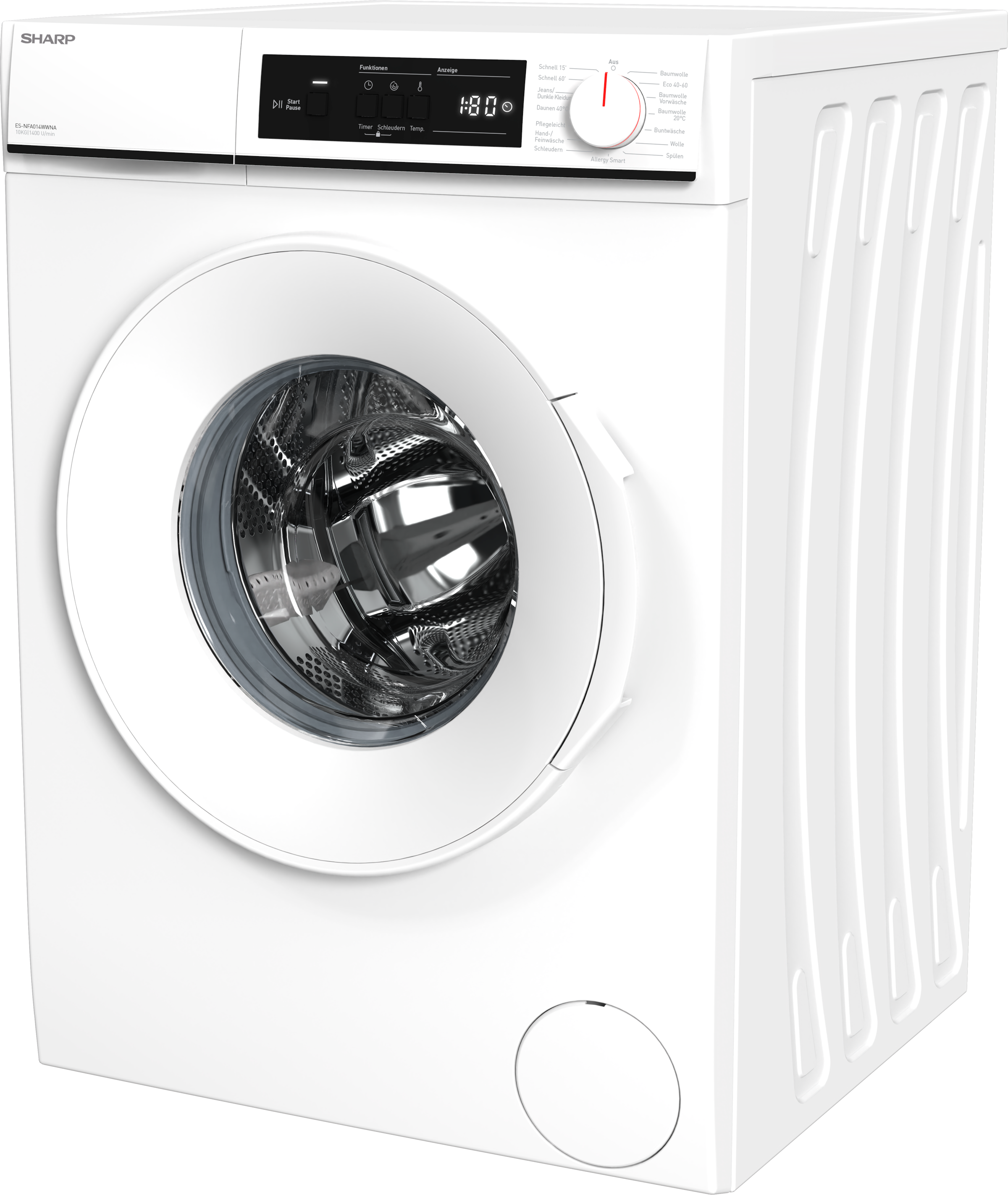 Sharp Waschmaschine »ES-NFA014WWNA-DE« 10 kg 1400 U/min AllergySmart für Allergiker: Entfernt bestimmte Allergene & Bakterien