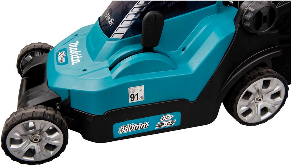Makita Akkurasenmäher »DLM382PM2«, mit 2 Akkus 18V/4Ah LXT und Doppel-Schnellladegerät