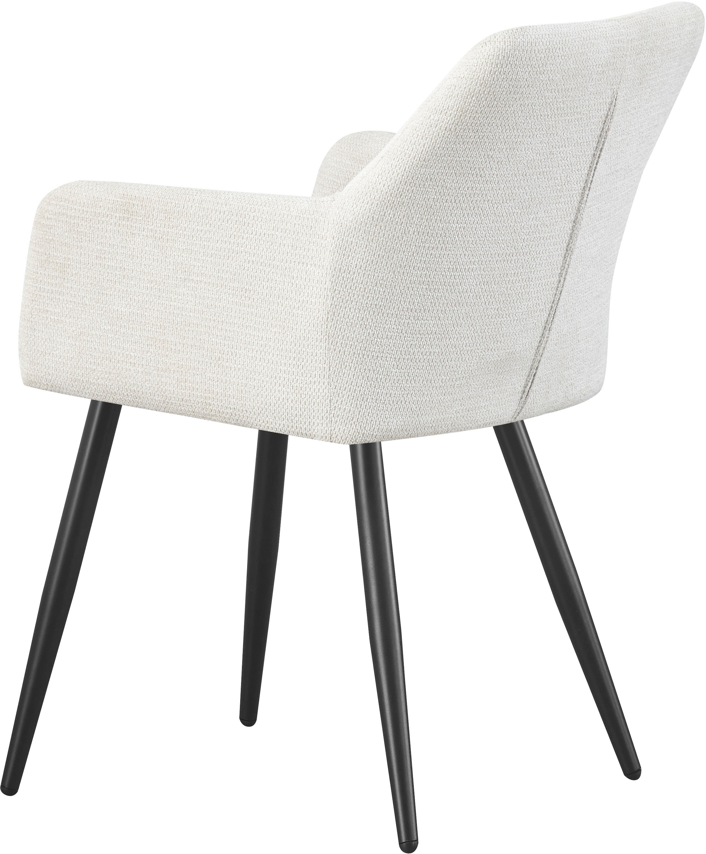 Home affaire Esszimmerstuhl »MILTON, 2er Set, mit Metallgestell in matt schwarz« (Set) 2 Stk.in verschiedenen Farben, Belsatbarkeit pro Stuhl 120 kg, mit Armlehne