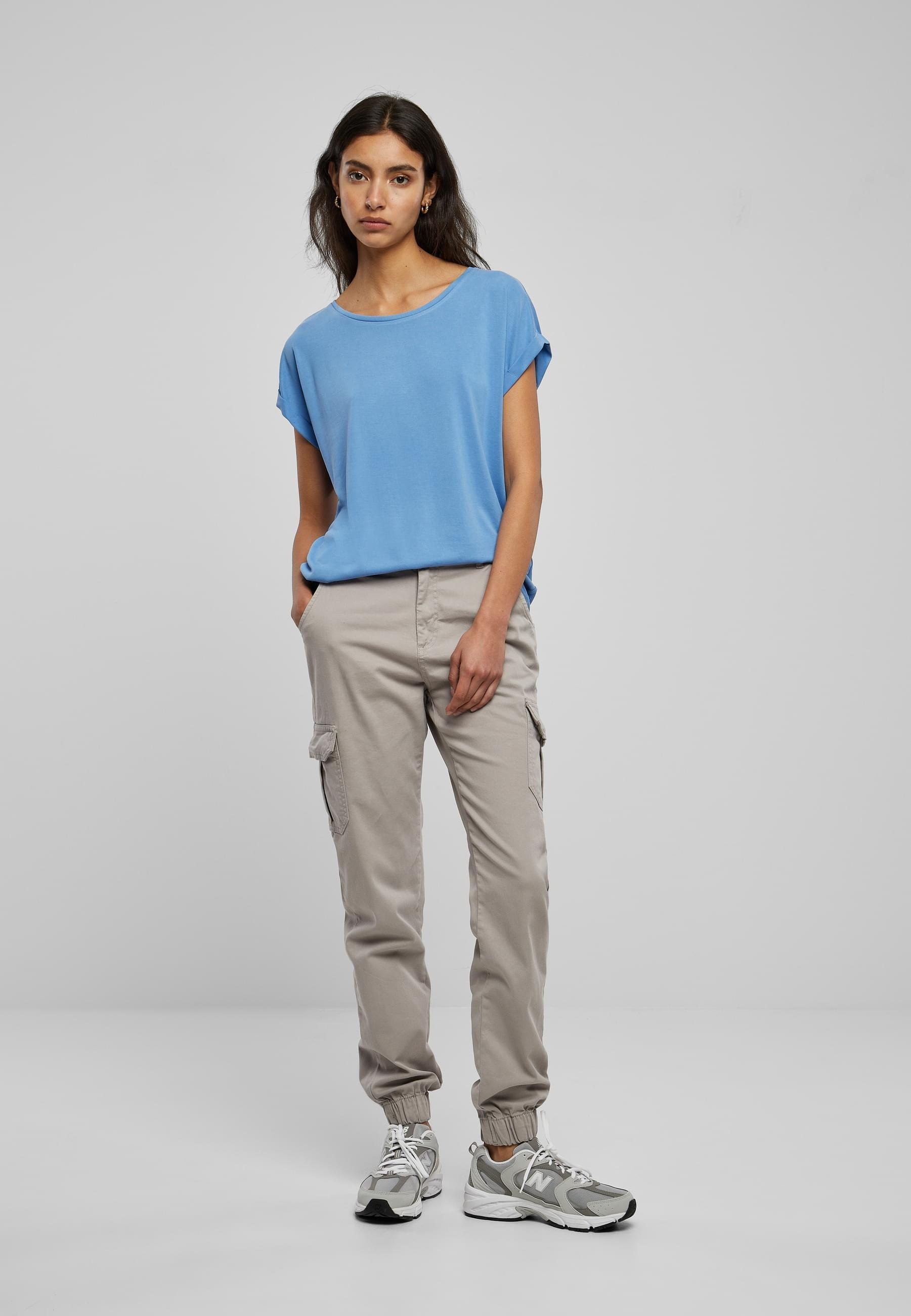URBAN CLASSICS Kurzarmshirt »Urban Classics Damen Ladies Modal Extended Shoulder Tee«, (1 tlg.)