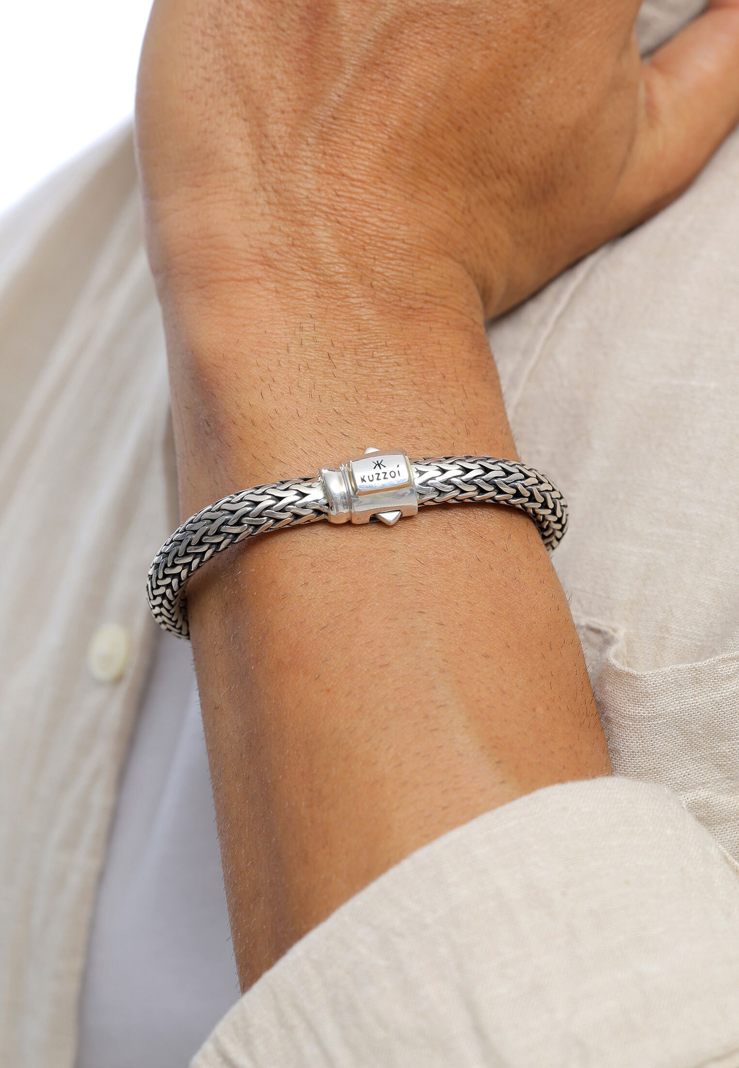 Kuzzoi Armband »Gliederarmband Basic Cool unisex 925 Silber«