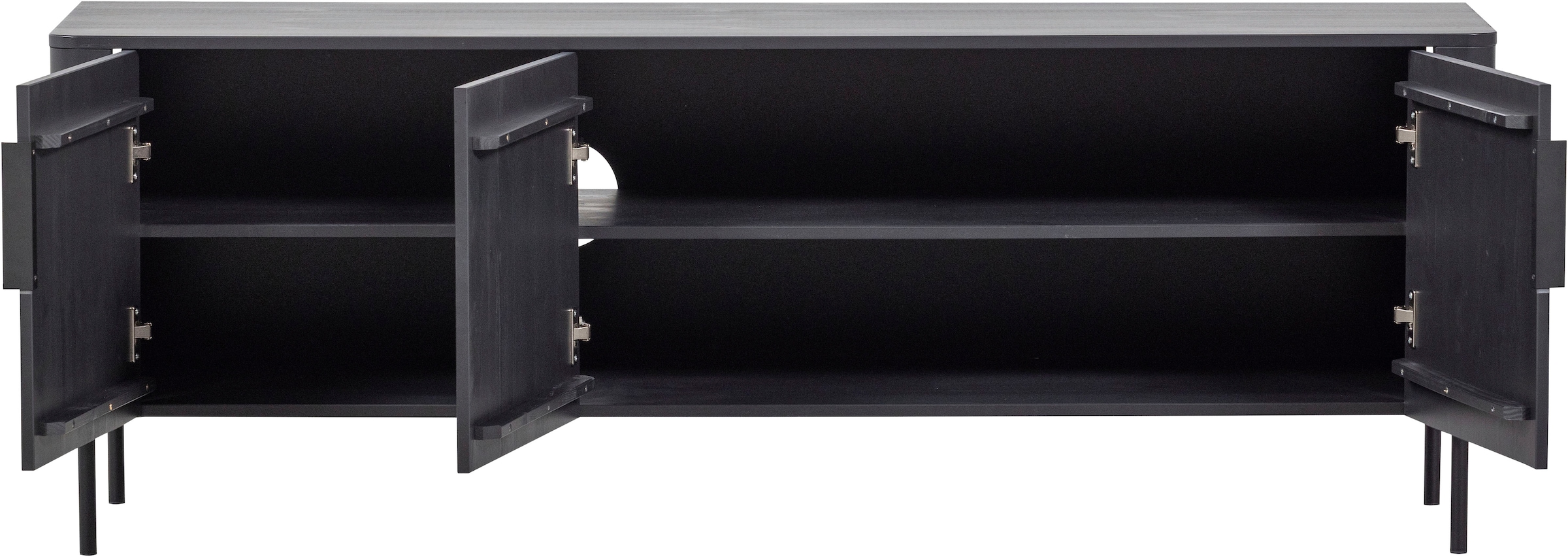 WOOOD Lowboard »Gunnar mit geschliffener Oberfläche und 4 Türen« FSC®-Mix Massivkiefer, wasserbasierter Lack