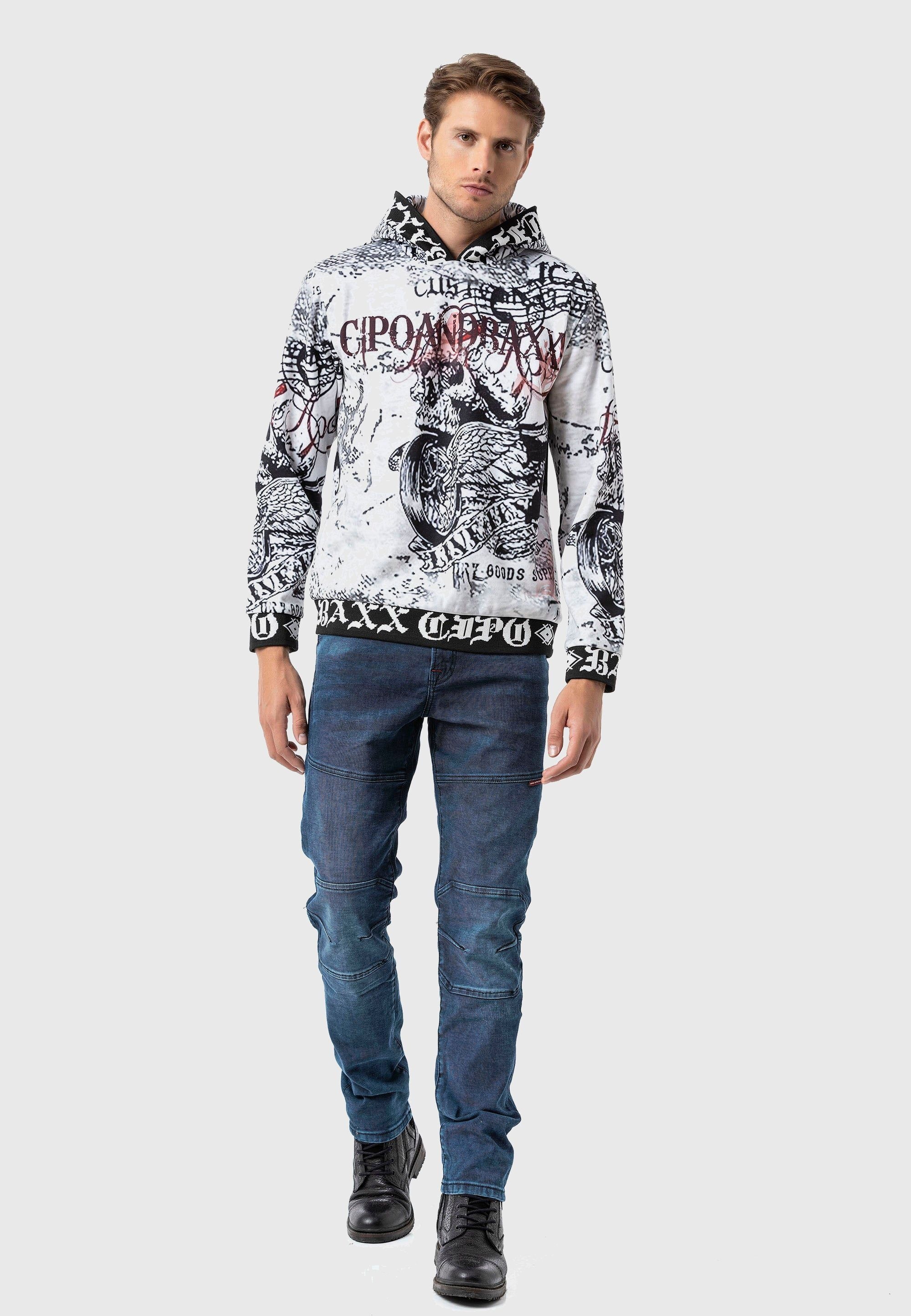 Cipo & Baxx Kapuzenpullover »Sweatshirts«, (1 tlg.), mit Allover-Print