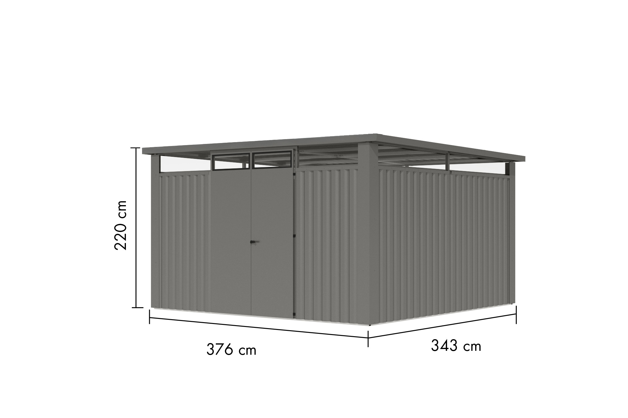 Karibu Gartenhaus »"Østen 4"«, pulverbeschichtetes Trapezblech, Rahmen aus verzinktem Vierkantrohr