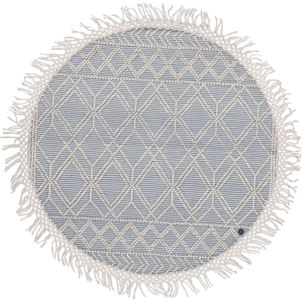 TOM TAILOR HOME Teppich »Colored Macrame«, rund, Handweb Teppich, reine Wolle, handgewebt, mit Fransen, Scandi Design