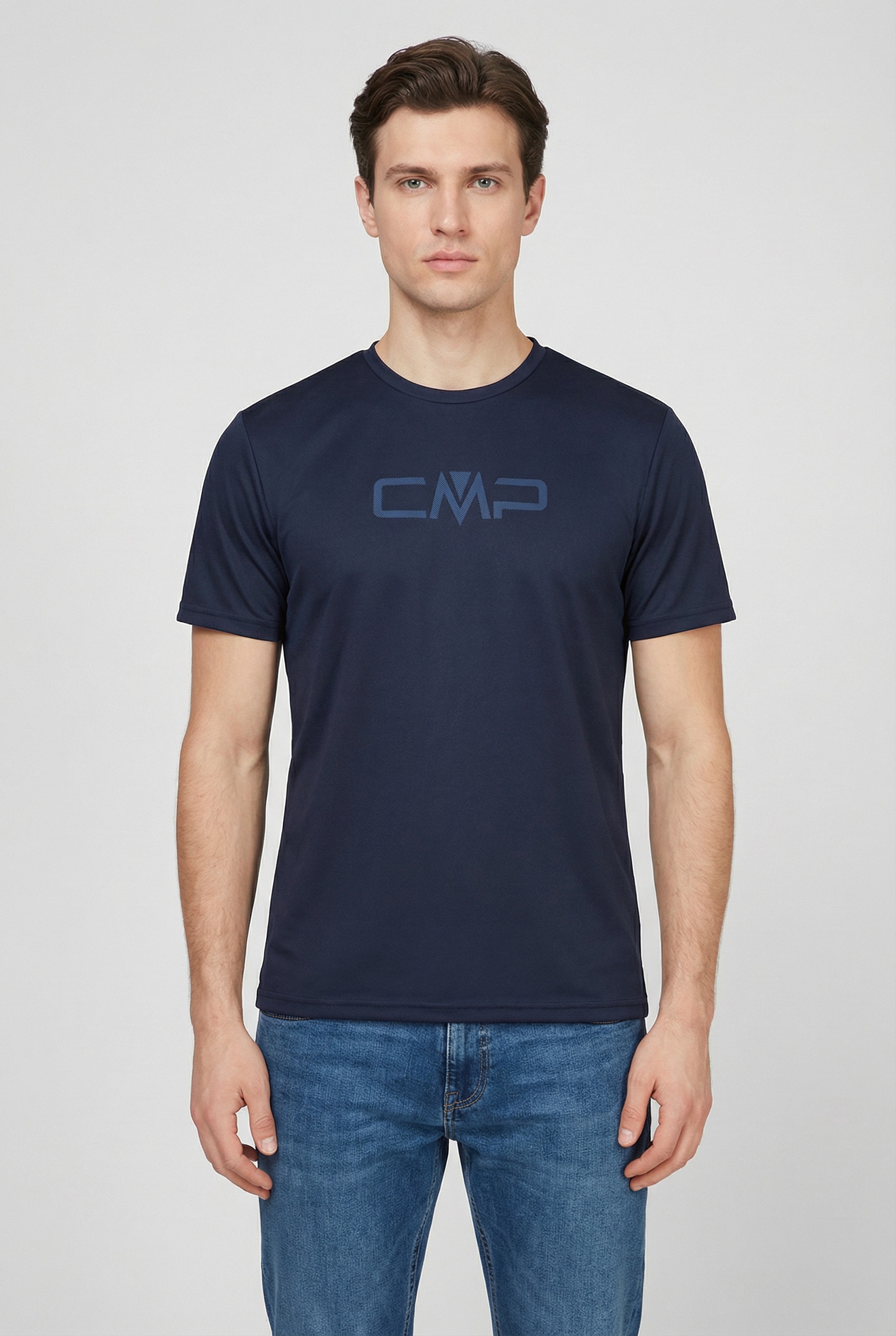 Funktionsshirt CMP "MAN CO T-SHIRT", Herren, Gr. 48, b.blau, dusty, Obermaterial: 100% Polyester, normal, Rundhals, Shirts Funktionsshirt