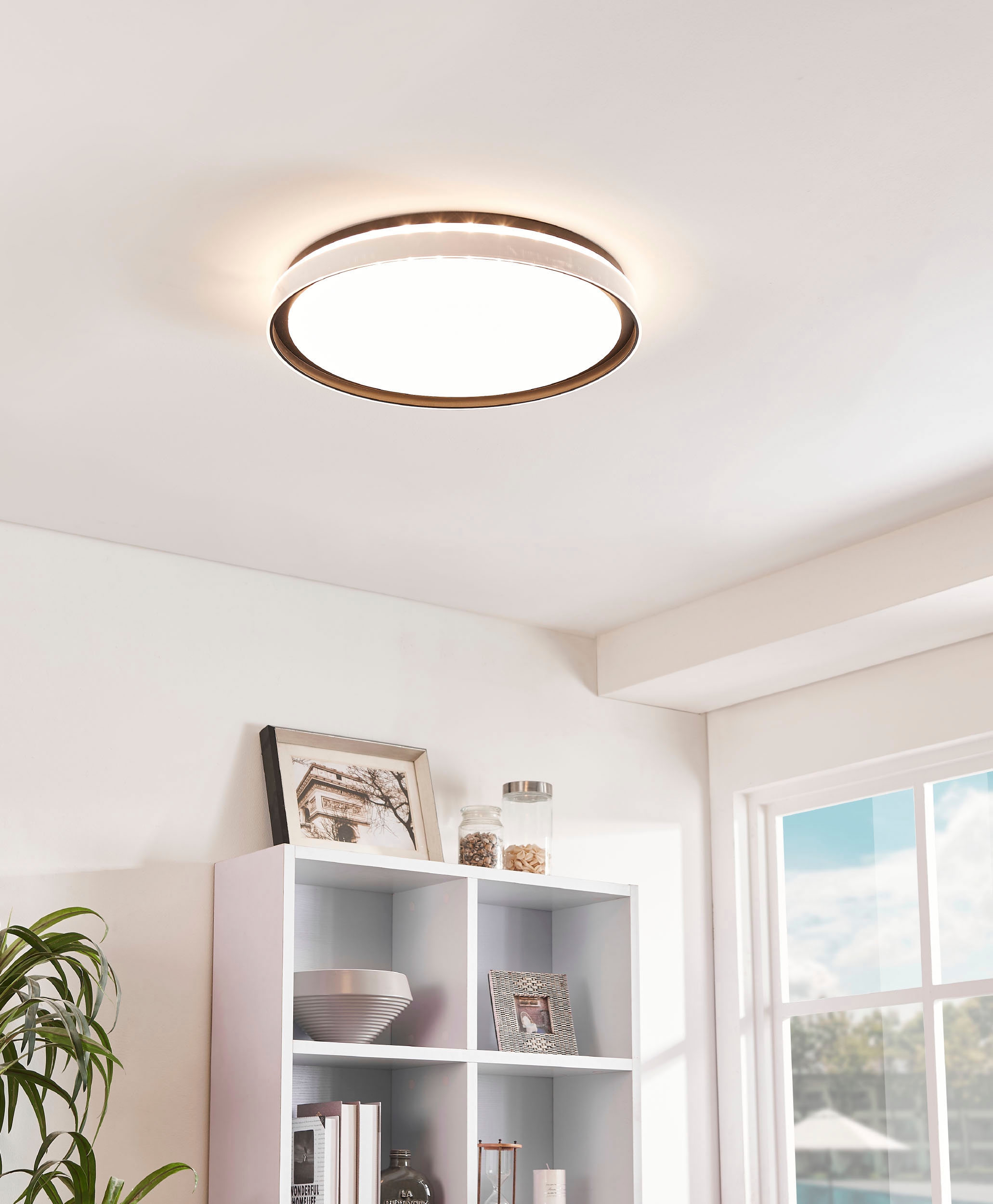 EGLO Deckenleuchte »SELUCI«, Leuchtmittel LED-Modul | LED fest integriert, Deckenleuchte in schwarz aus Stahl - 10W - warmweiß - kaltweiß