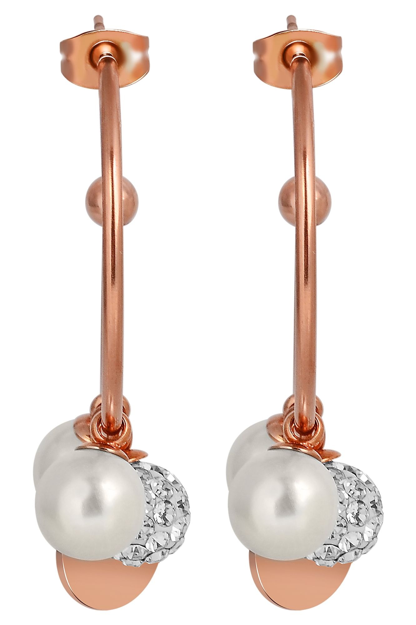 Adelia´s Paar Creolen "Damen Ohrringe – Creole aus Edelstahl mit Perle" Zum günstig online kaufen