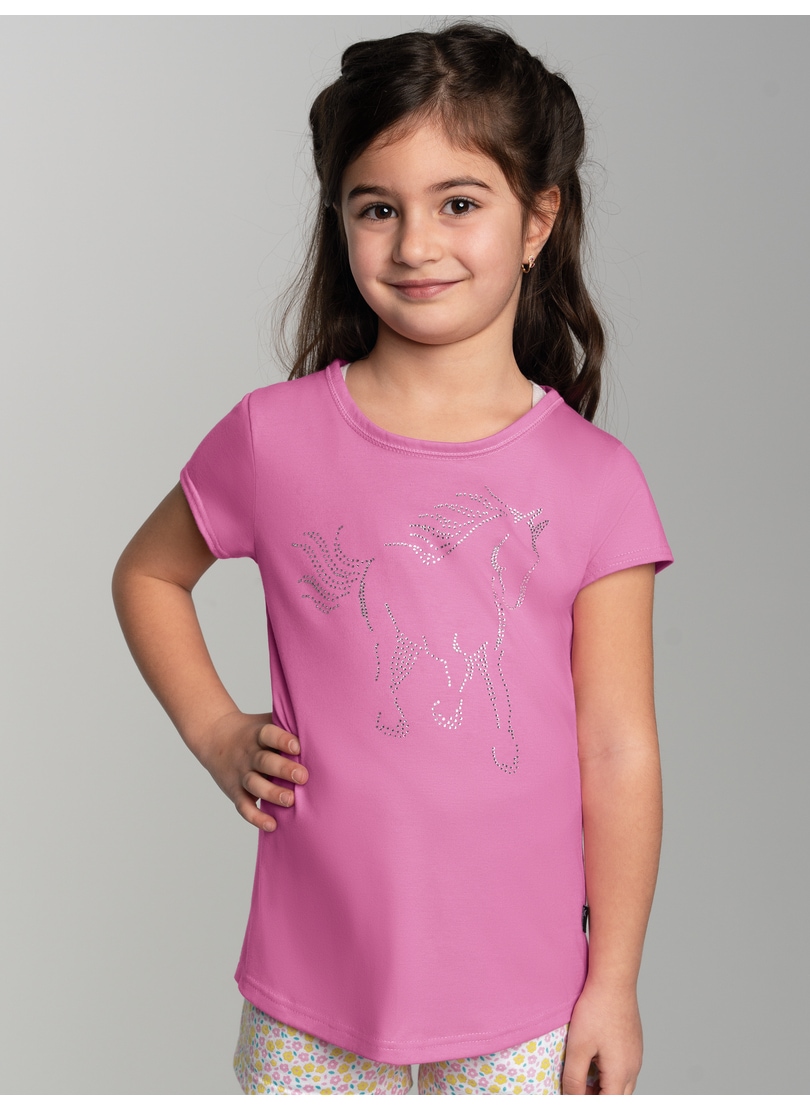 Trigema T-Shirt "TRIGEMA T-Shirt mit glitzerndem Pferde-Printmotiv" 1 Stk.