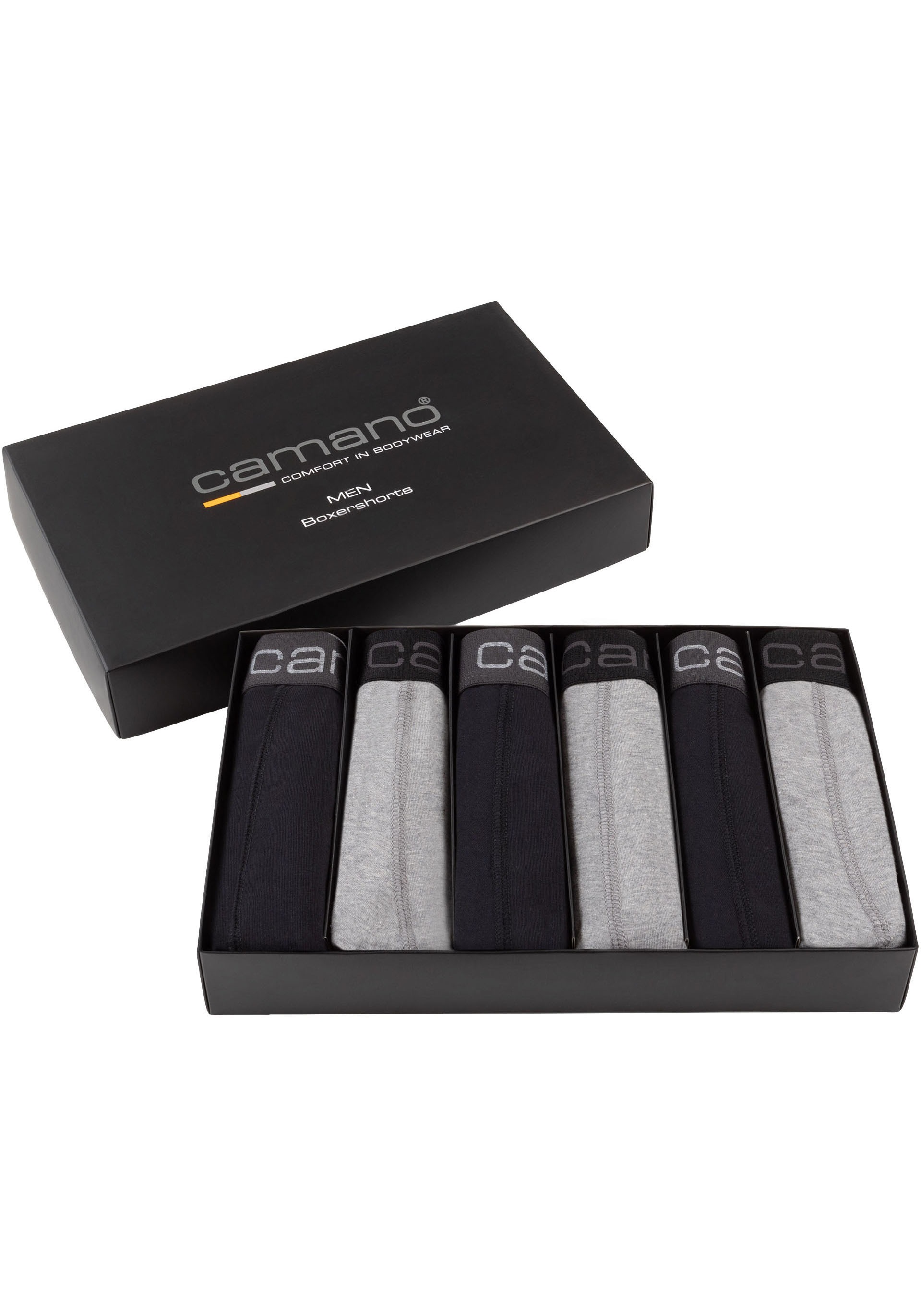 Camano Boxershorts »comfort«, (6er Pack), mit Stretch-Logobund