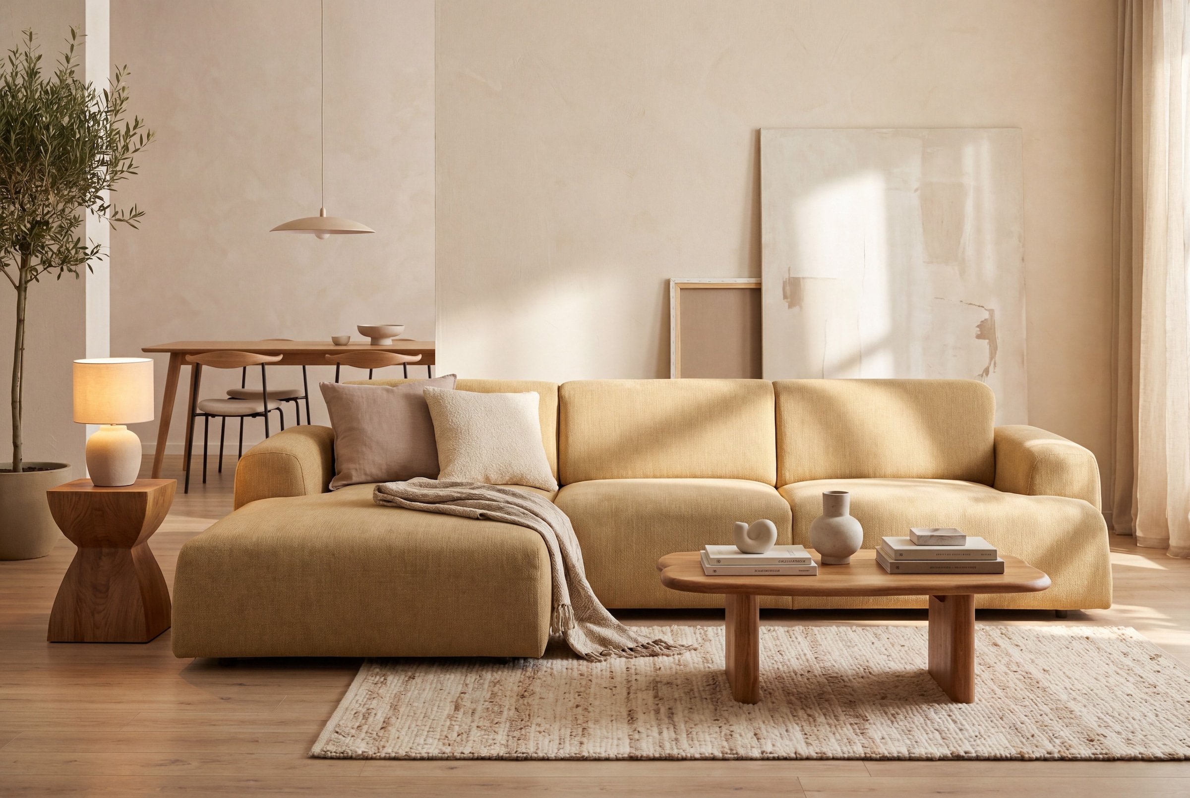 OTTO home Ecksofa "Linkka, Breite 301 cm" L-Form, in einem weichen Chenille-Stoff, mit Wellenunterfederung