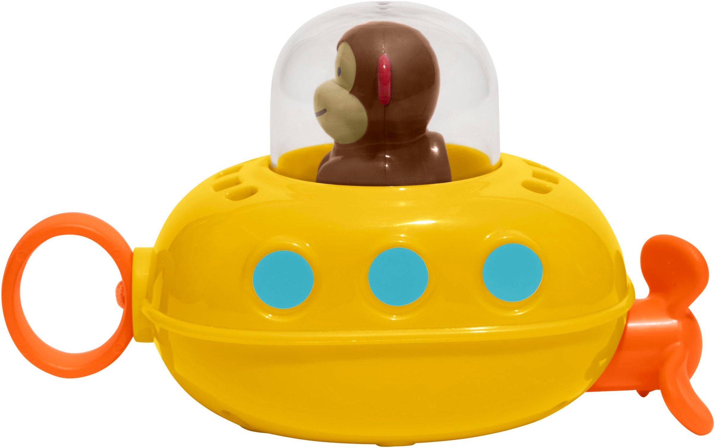 "Badespielzeug SKIP HOP ""U-Boot Affe"", gelb (bunt), Wasserspielzeuge, KinderB:14cm H:15cm L:10cm, Kunststoff, Polyester, Badespielzeug, B:14cm