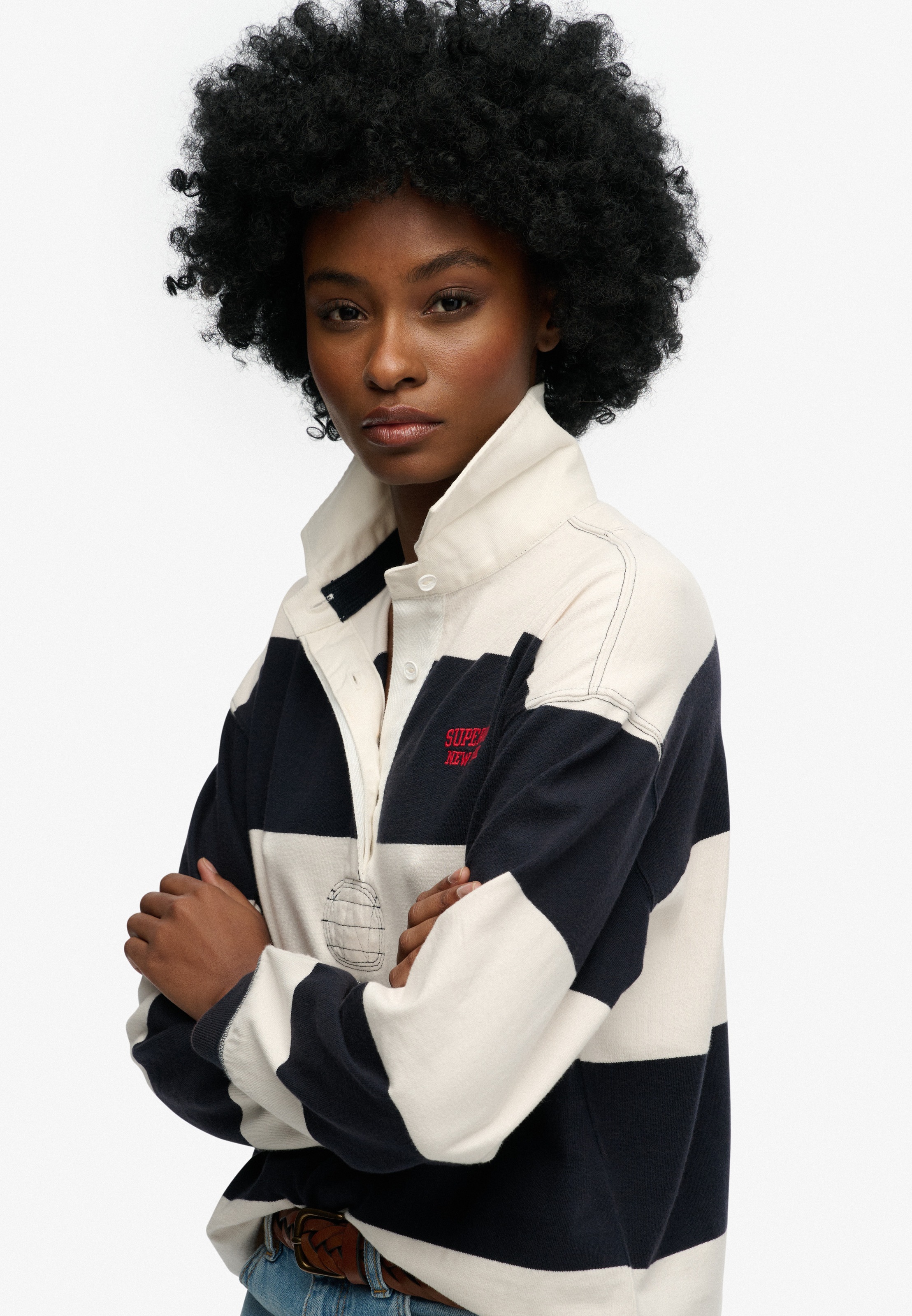 Superdry Langarm-Poloshirt "HERITAGE STRIPE RUGBY TOP" günstig online kaufen