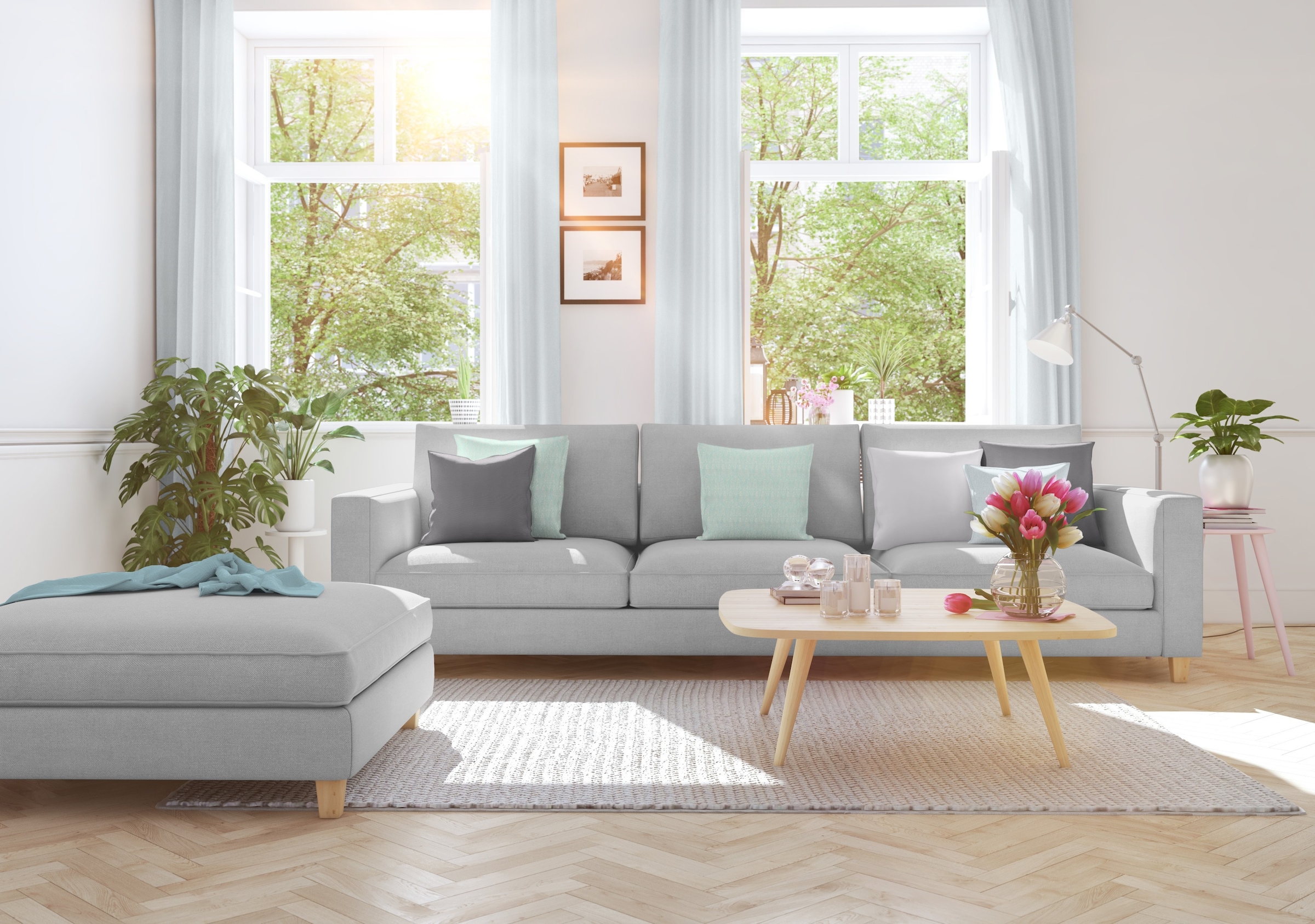 Vorhang WIRTH, B:142cm H:315cm, blau, Jacquard, Baumwolle, Polyester, Wohnzimmer, Gardinen, "Sunday", nach Maß