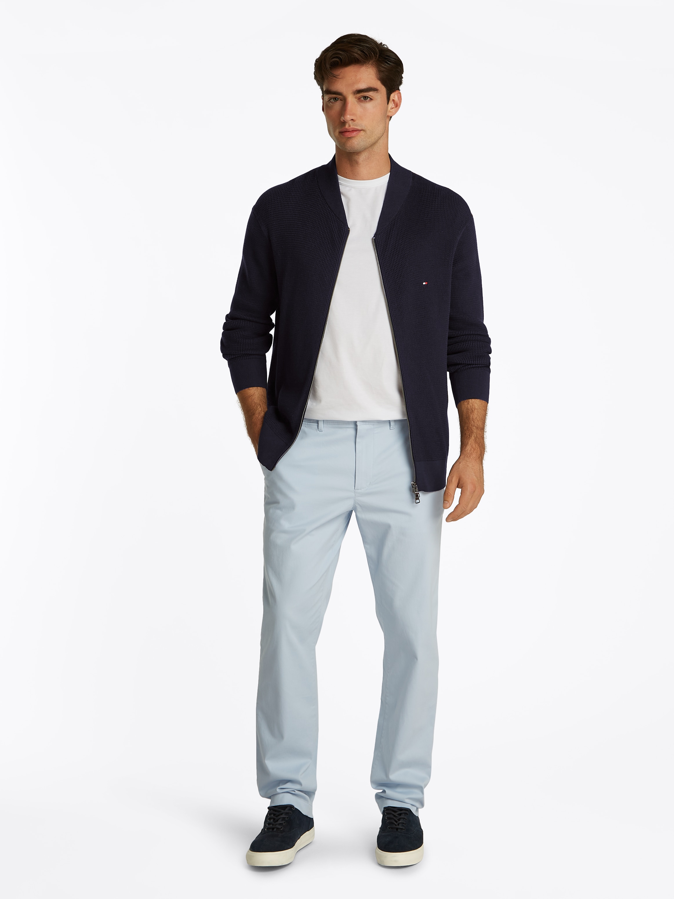Tommy Hilfiger Strickjacke »RACKING STRUCTURE BASEBALL ZT«
