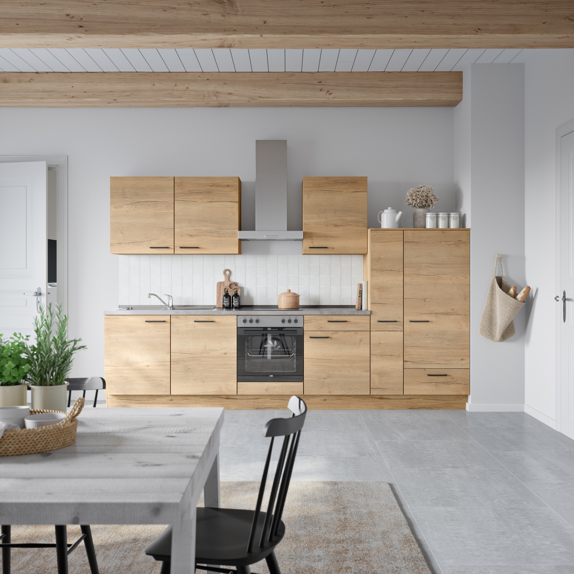 nobilia® Küchenzeile »"Structura I"«, vormontiert, Ausrichtung wählbar, Breite 330 cm, wahlw. mit E-Geräten