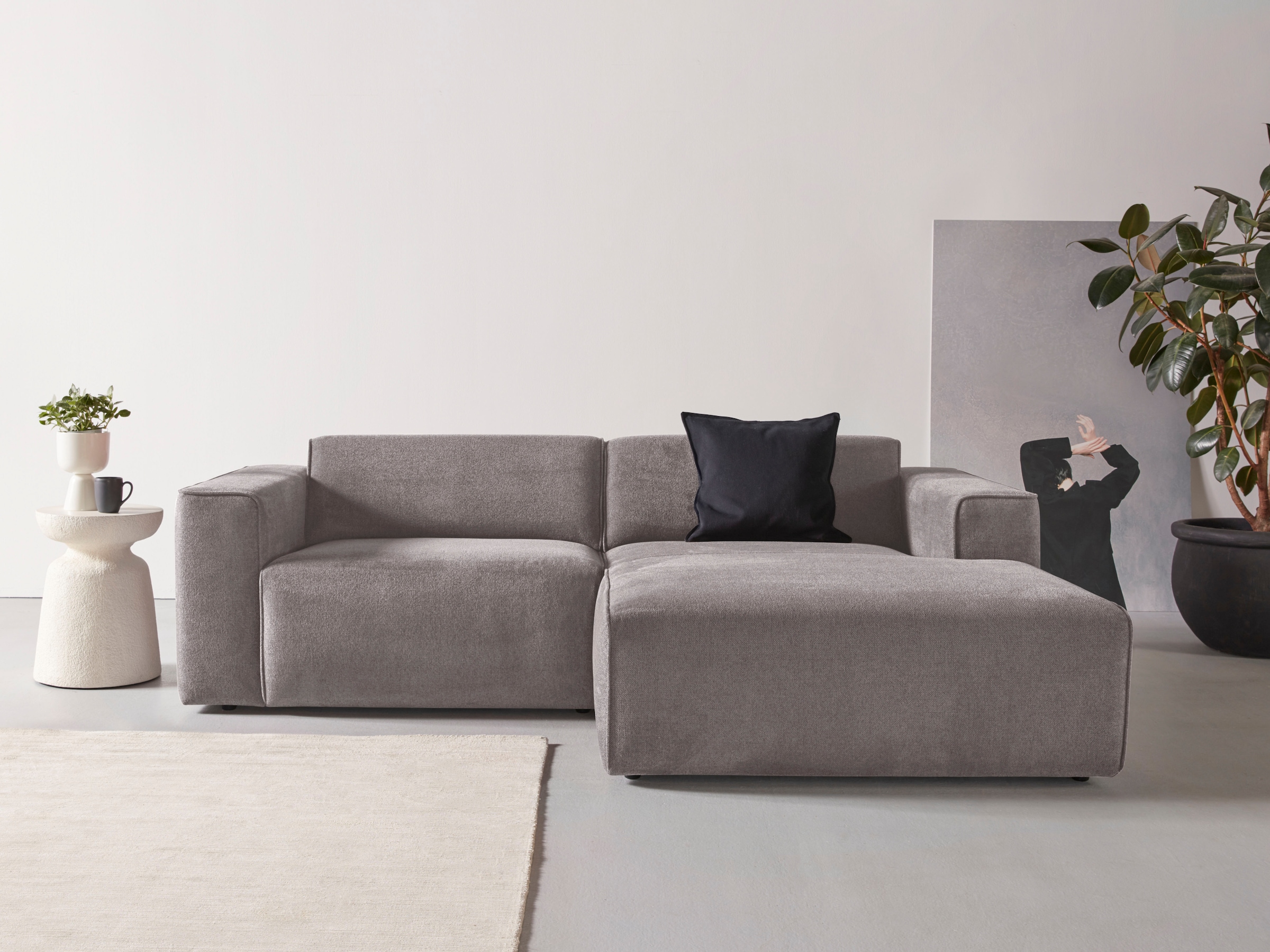 andas Ecksofa "Noord mit Kedernaht, Breite 234 cm", Cord, Struktur, Webstof günstig online kaufen