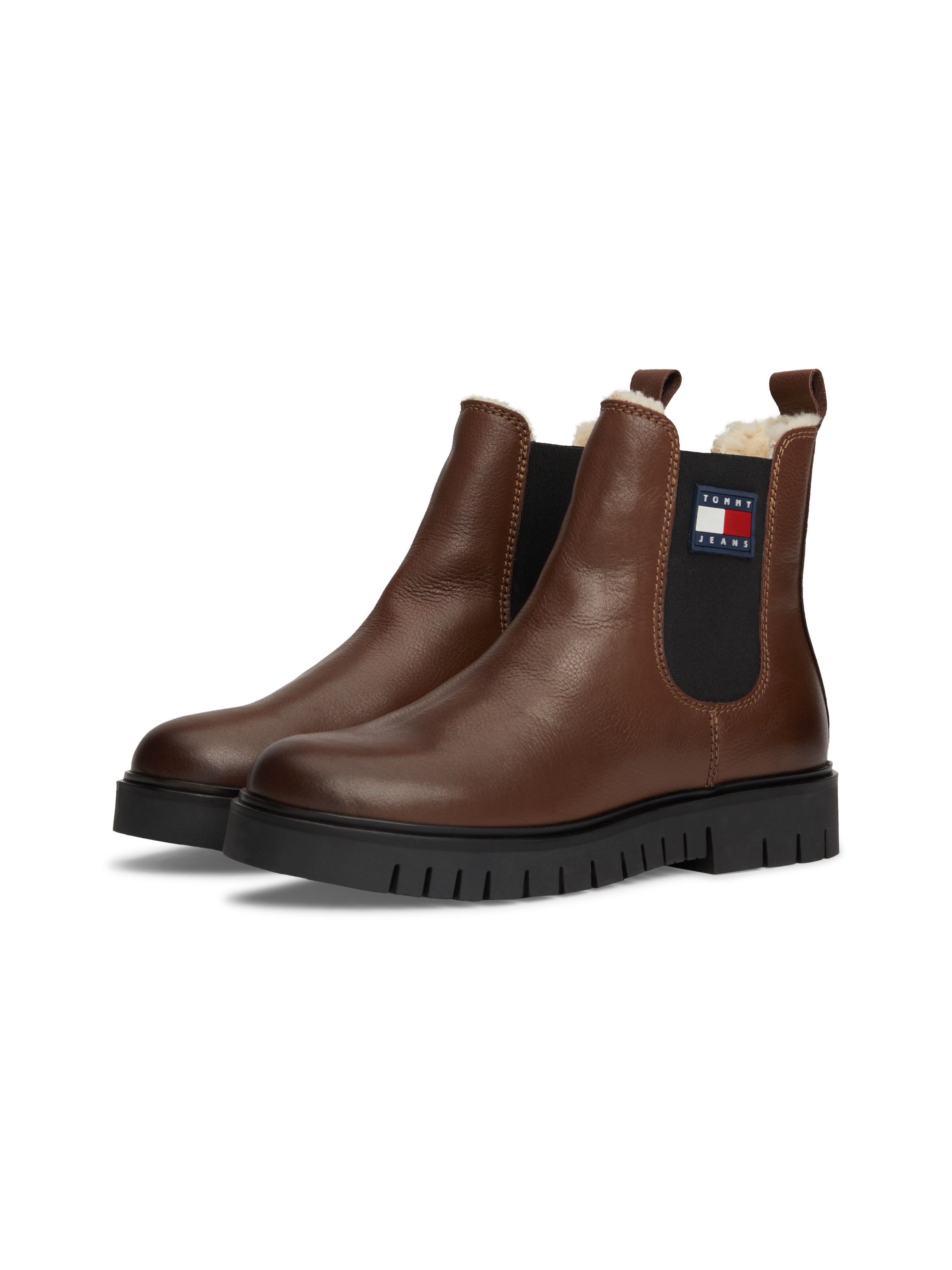 Tommy Jeans Winterboots "TJW CHELSEA BOOT WL", Blockabsatz, Plateau, Chelseaboots, Schlupfschuh mit seitlichem Logo