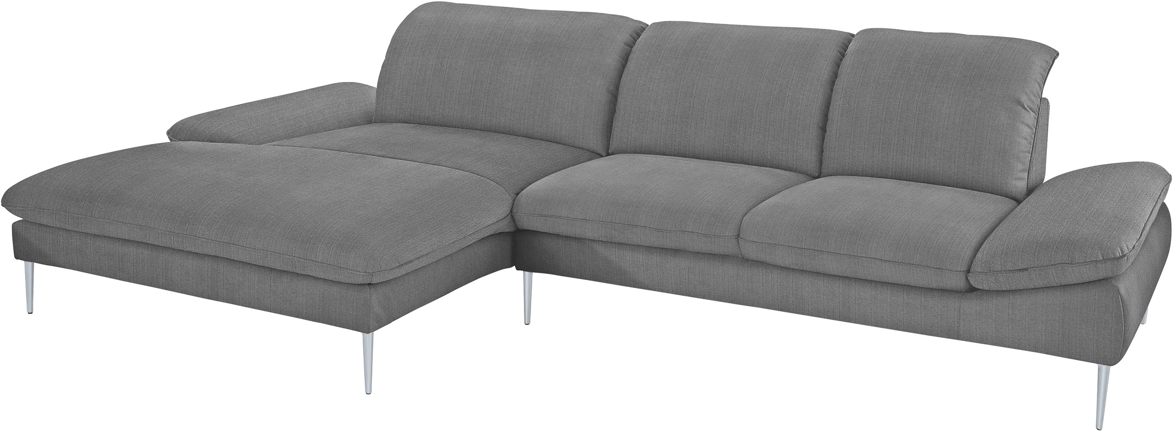 W.SCHILLIG Ecksofa »enjoy&MORE, Designsofa, bequem, zeitlos und elegant, L-Form«, mit Sitztiefenverstellung, Füße silber matt, Breite 340 cm