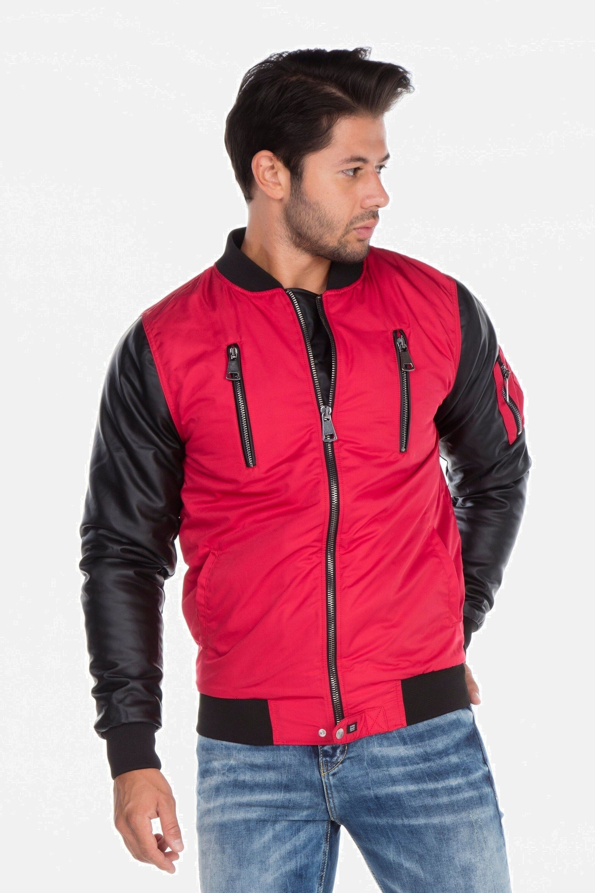 Cipo & Baxx Bikerjacke »Jacke«, ohne Kapuze, in Slim-Fit, CJ-175