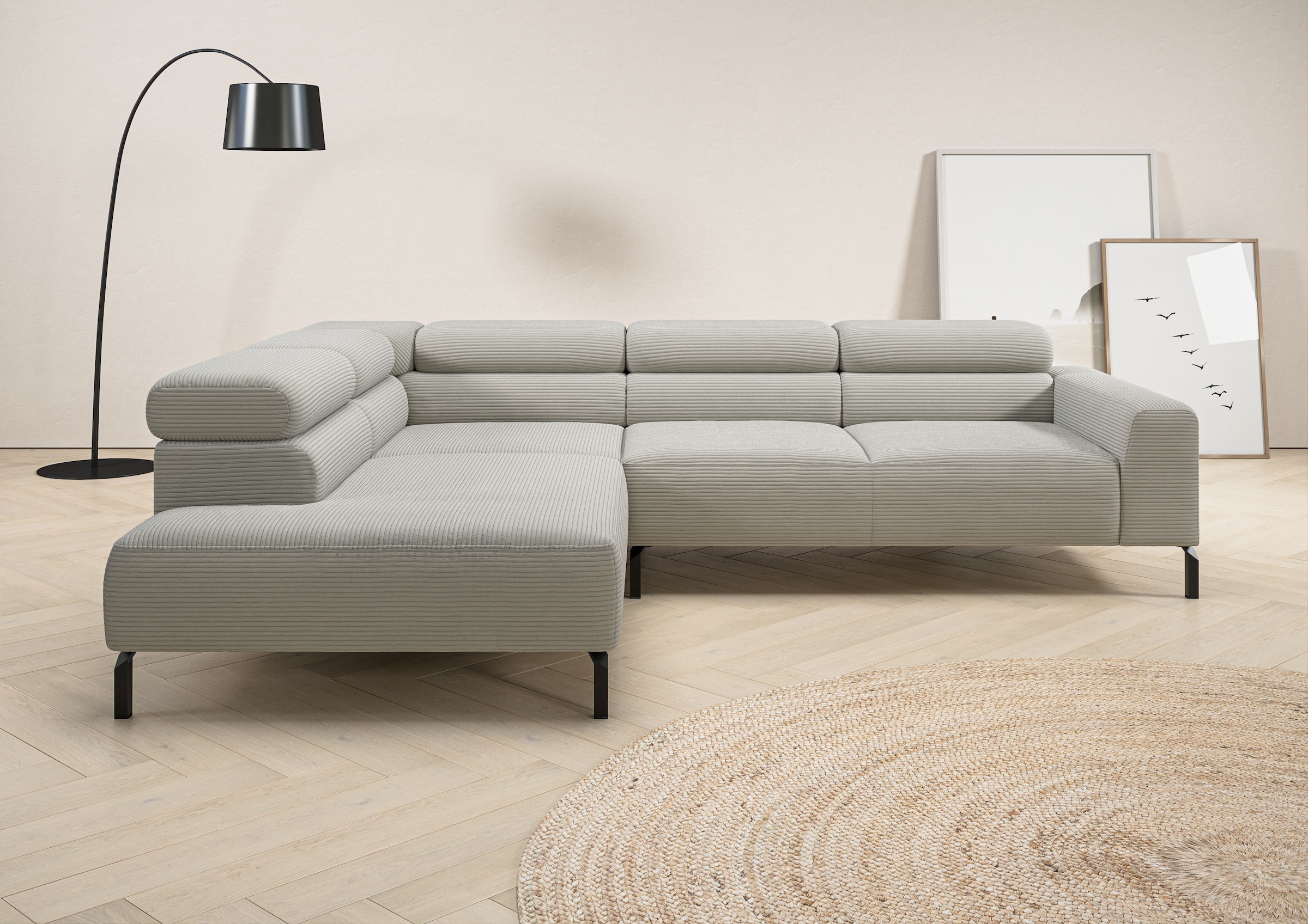 Home affaire Ecksofa "Antonelli, L-Form, inkl. Kopfteilverstellung, Breite günstig online kaufen