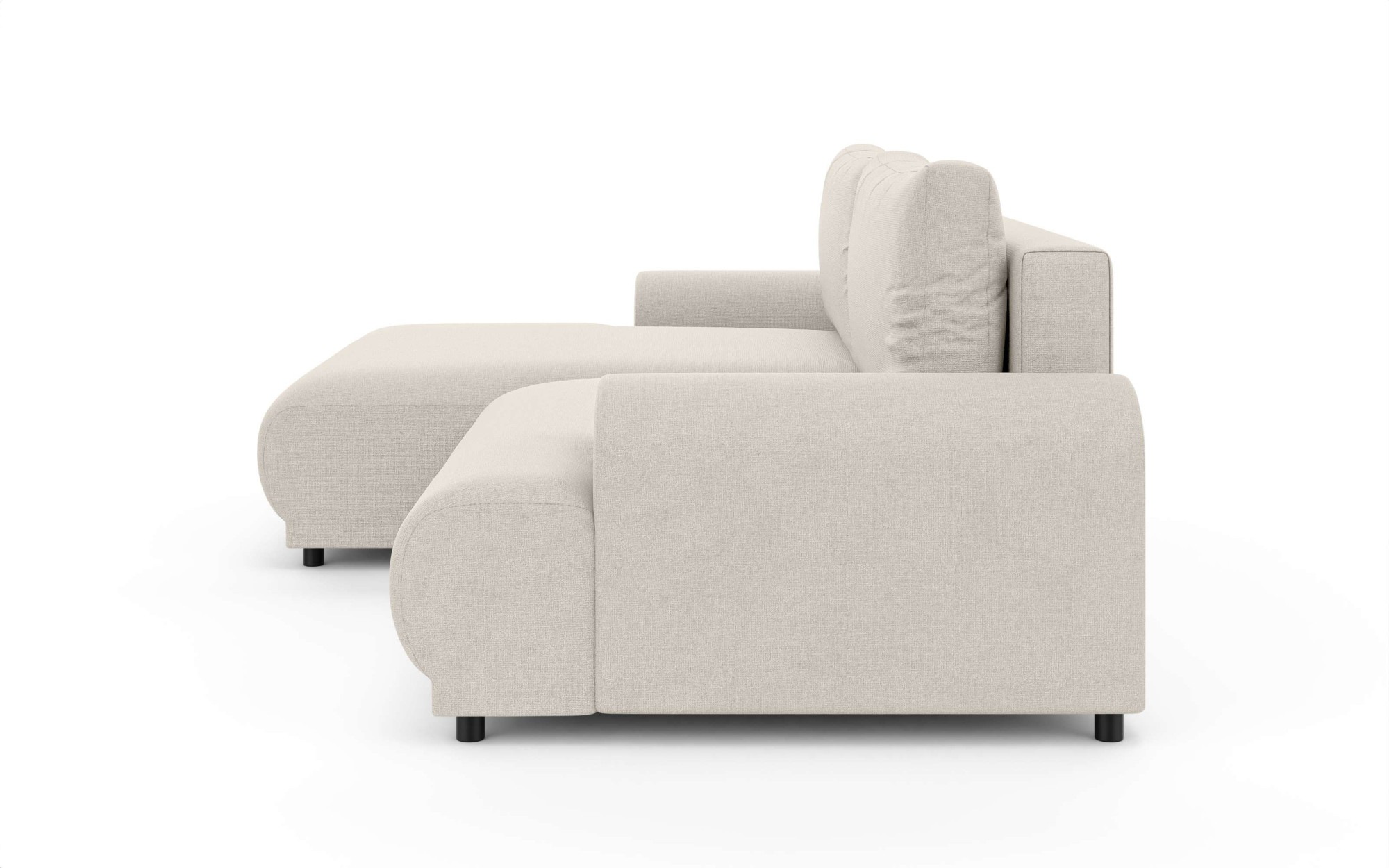 INOSIGN Ecksofa »Marsby, mit Bettfunktion und Bettkasten, Maße: B/H/T 242/65/145 cm«, L-Form mit Wellenunterfederung, Recamiere links oder rechts bestellbar