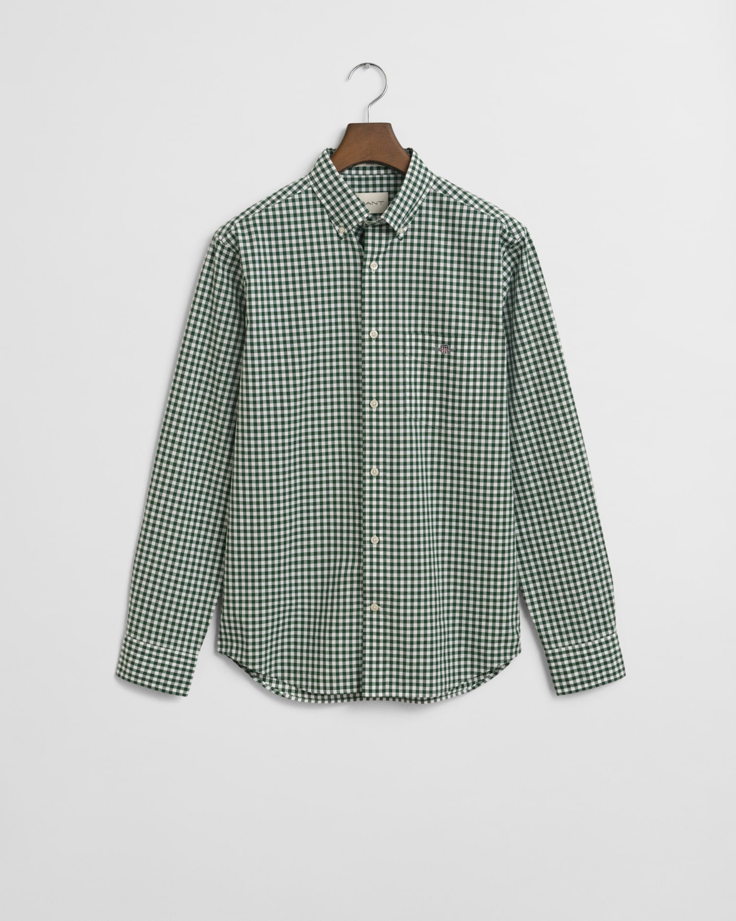 Gant Langarmhemd "REG POPLIN GINGHAM SHIRT", mit Logostickerei auf der Brus günstig online kaufen