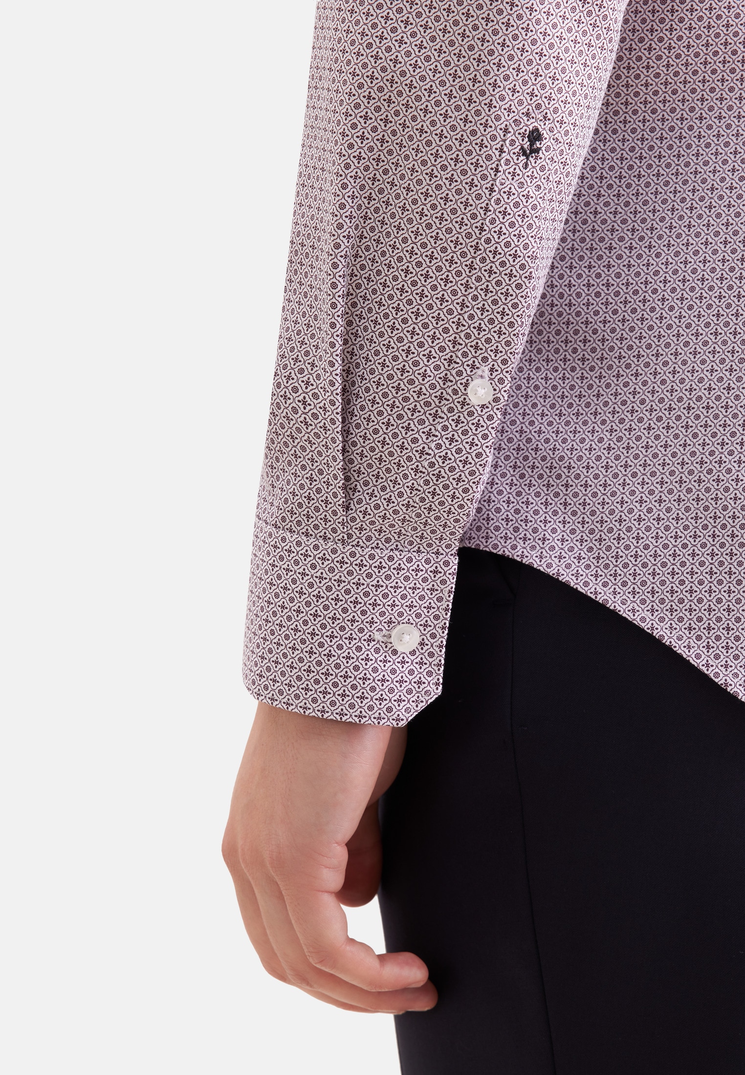 seidensticker Businesshemd »Schwarze Rose« Shaped 1/1 Kentkragen Druck