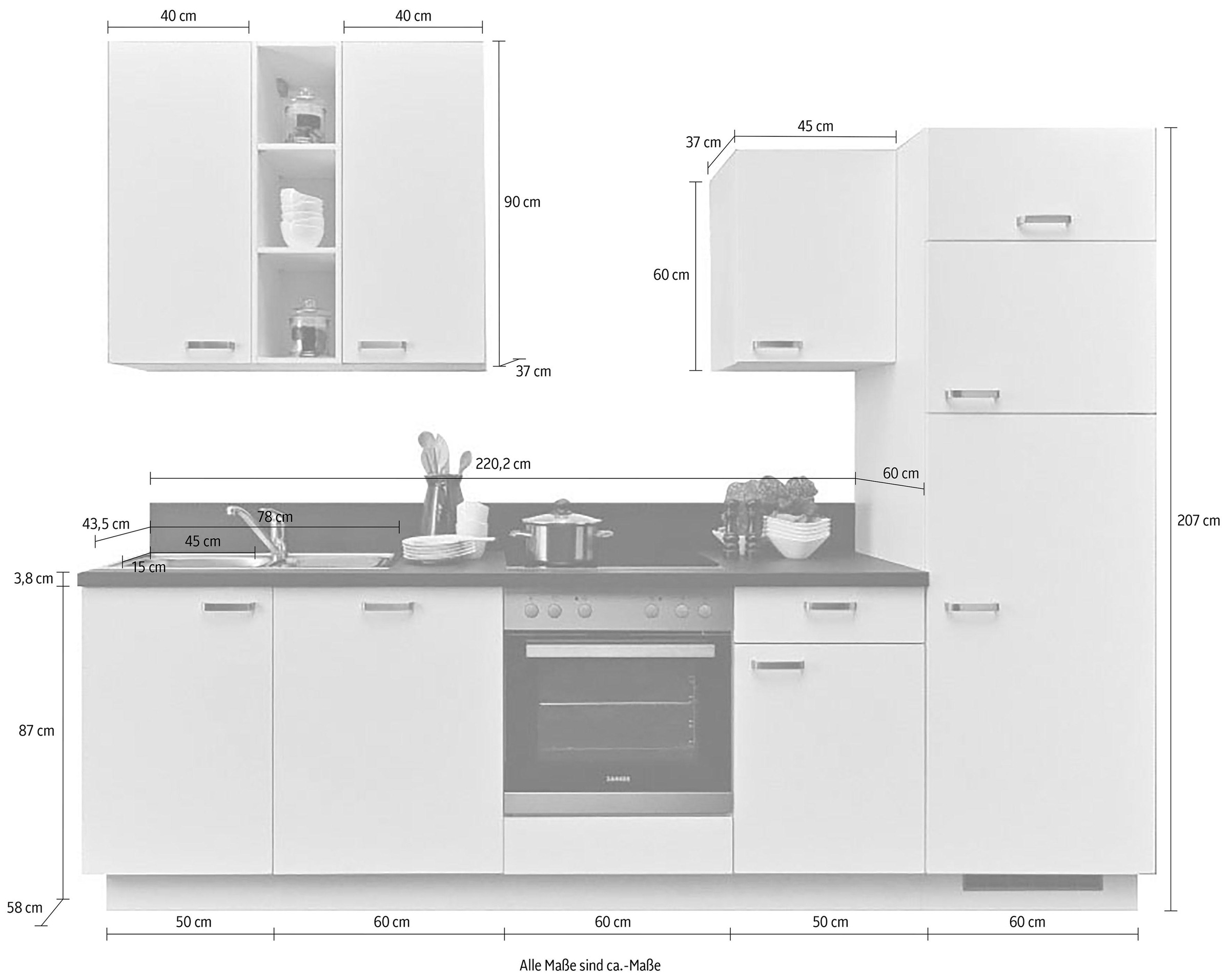 Express Küchen Küche »Bari«, Soft-Close-Funktion und Vollauszug, vormontiert, Breite 280 cm