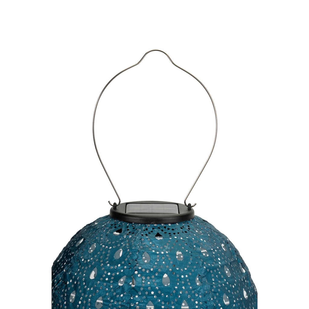 Pauleen LED Laterne »Sunshine Charm Lampion Solar blau Tyvek Vlies«, 1 flammig-flammig