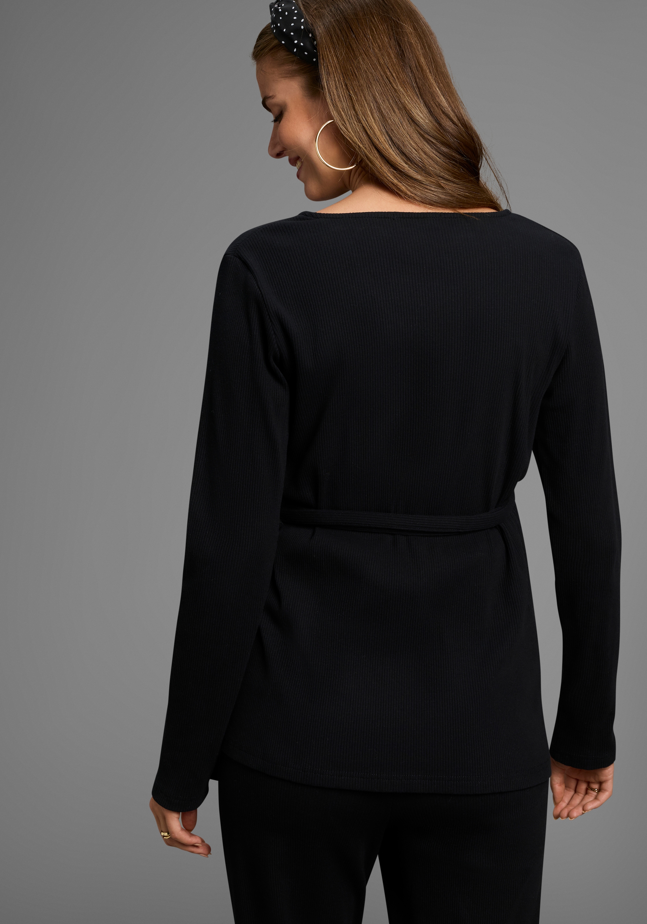 Neun Monate Umstandsshirt »Stillshirt, Wickelshirt für Schwangerschaft und Stillzeit«, Wickelshirt aus Rippware für Schwangerschaft und Stillzeit