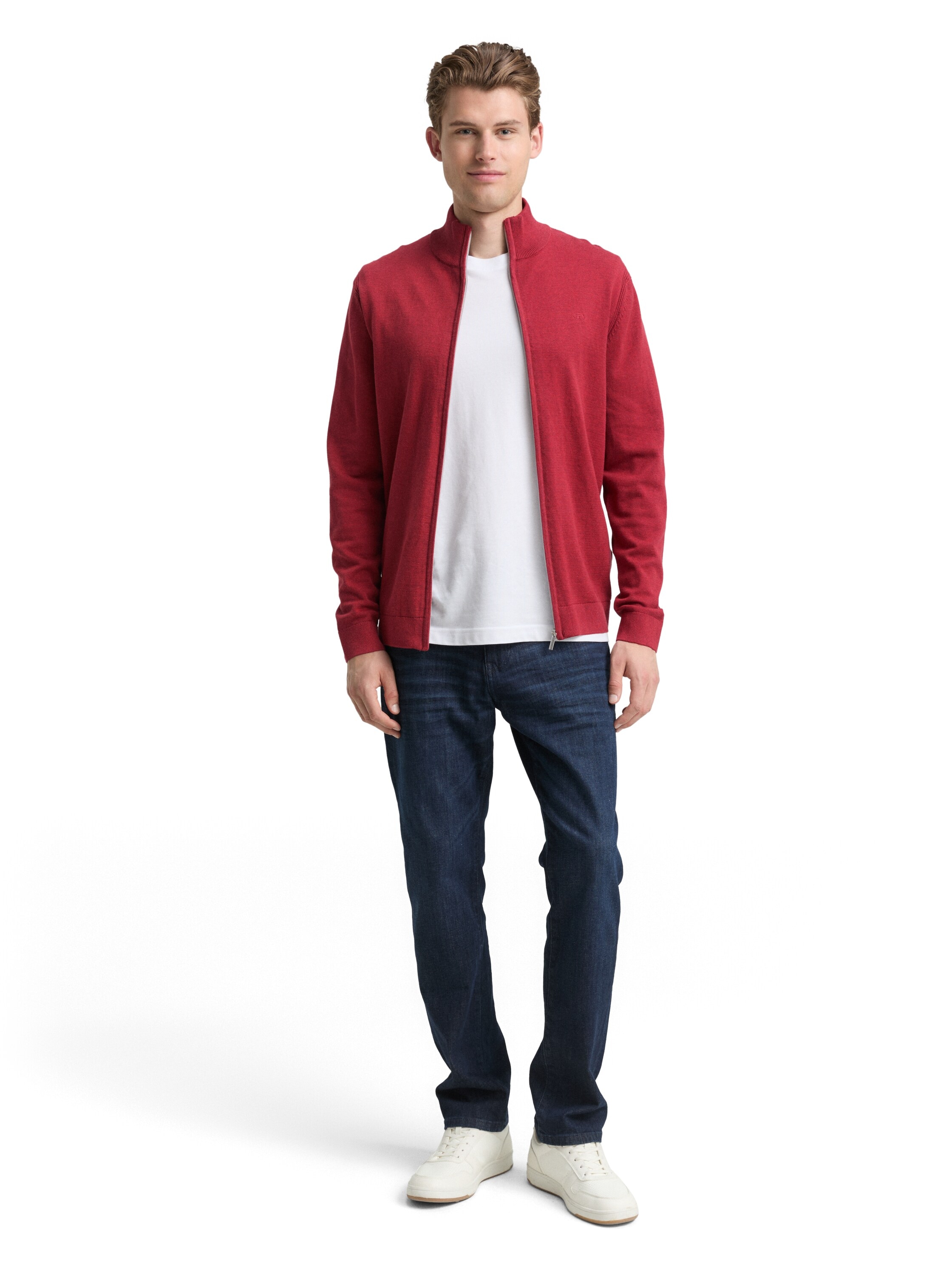 TOM TAILOR Strickjacke mit Logo Stickerei