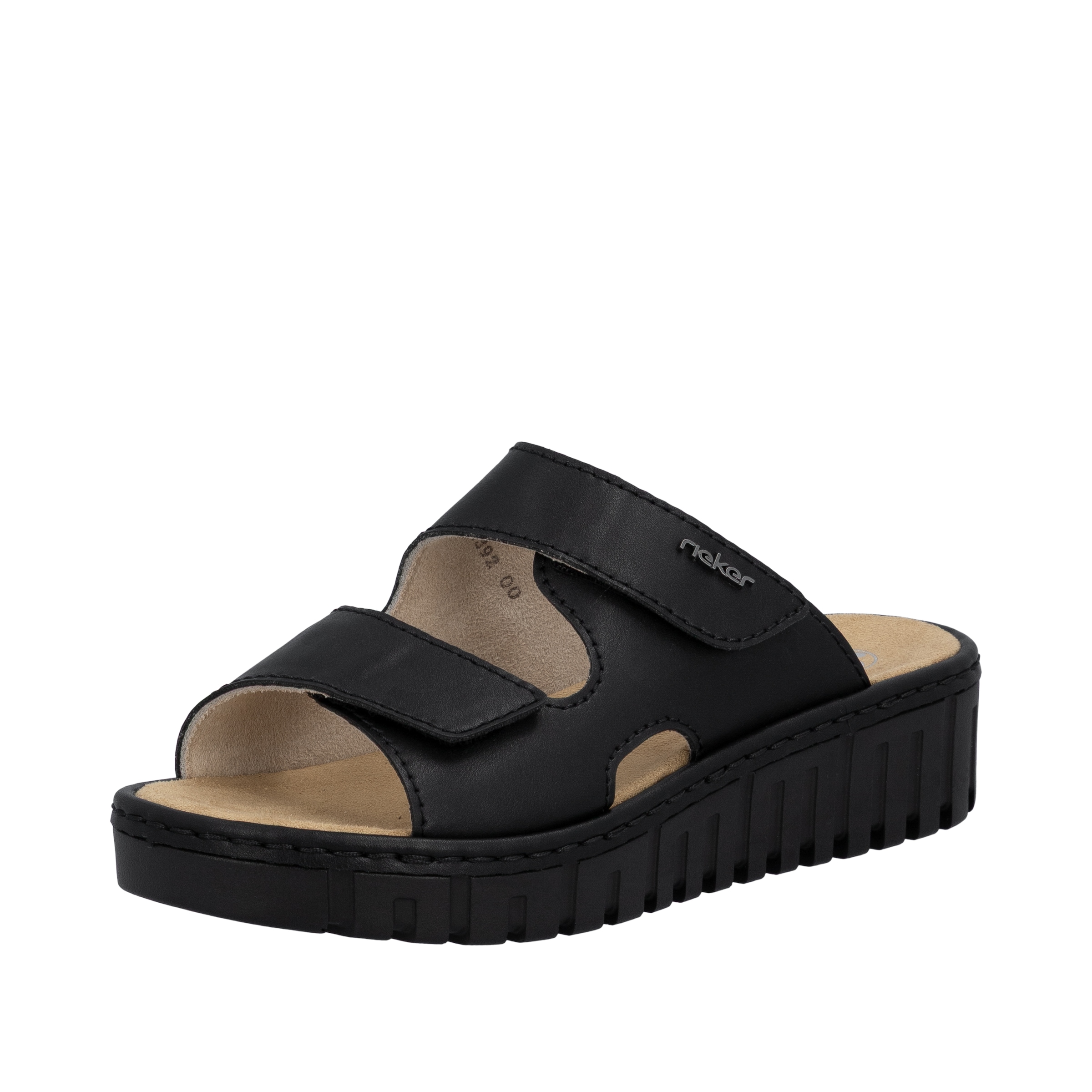 Rieker Pantolette Sommerschuh, Schlappen, Hausschuh mit modischer Plateauso günstig online kaufen