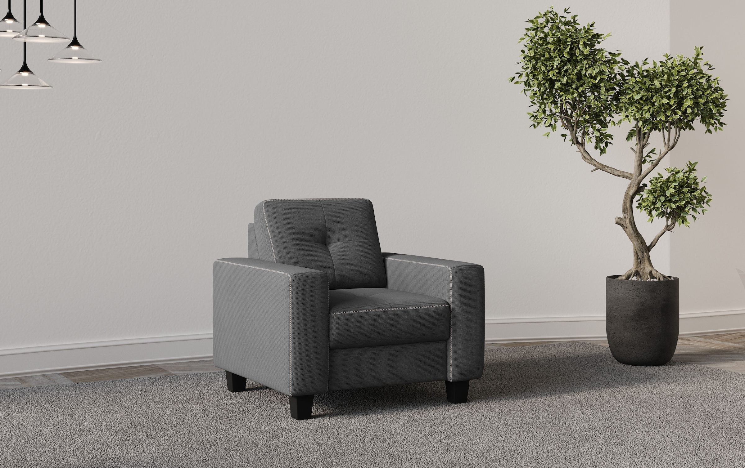 Home affaire Sessel "Varese" Kreuznaht in beige günstig online kaufen