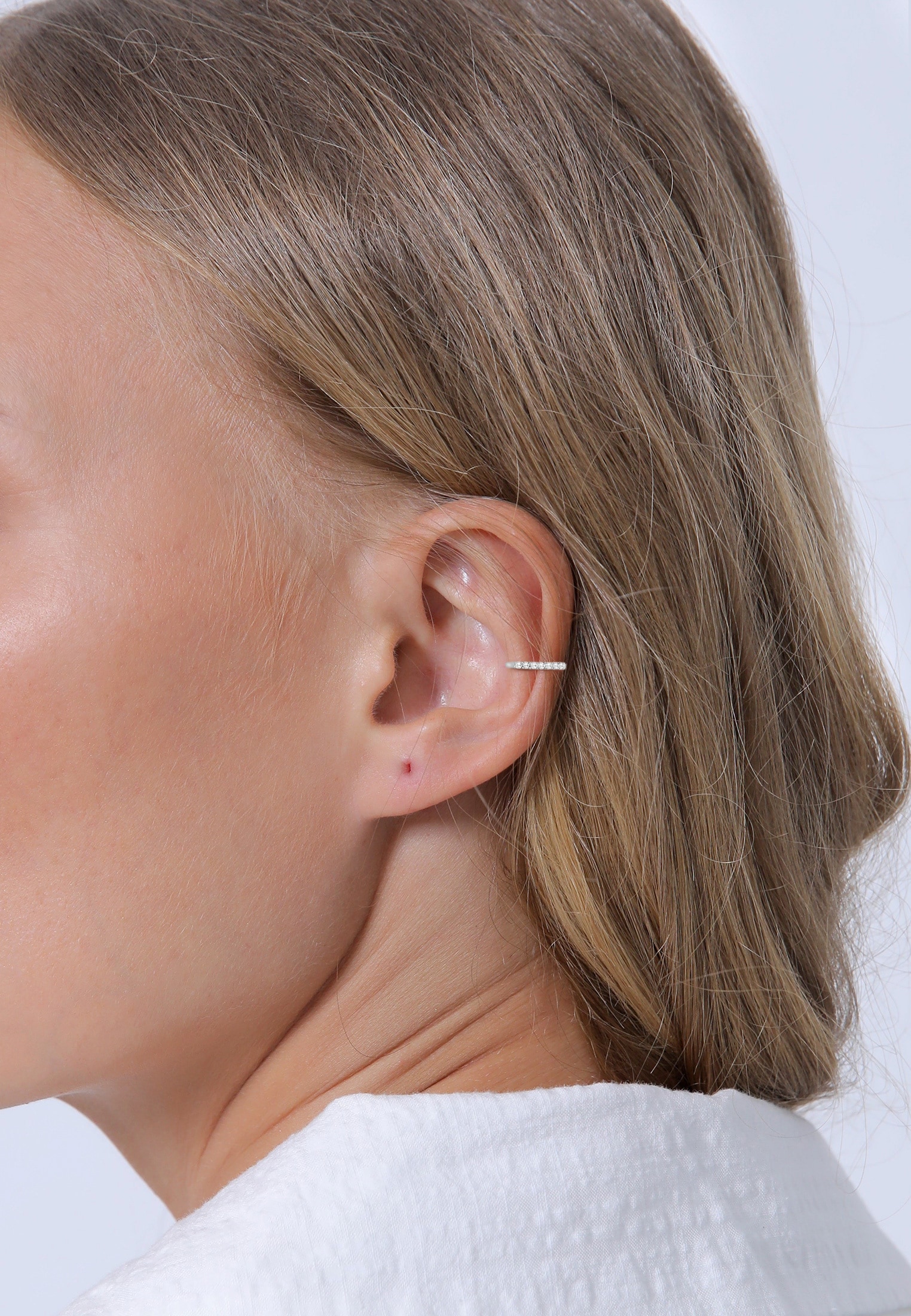 Elli Single-Ohrhaken »Earcuff Zirkona Kristalle Trend Single 925 Silber«