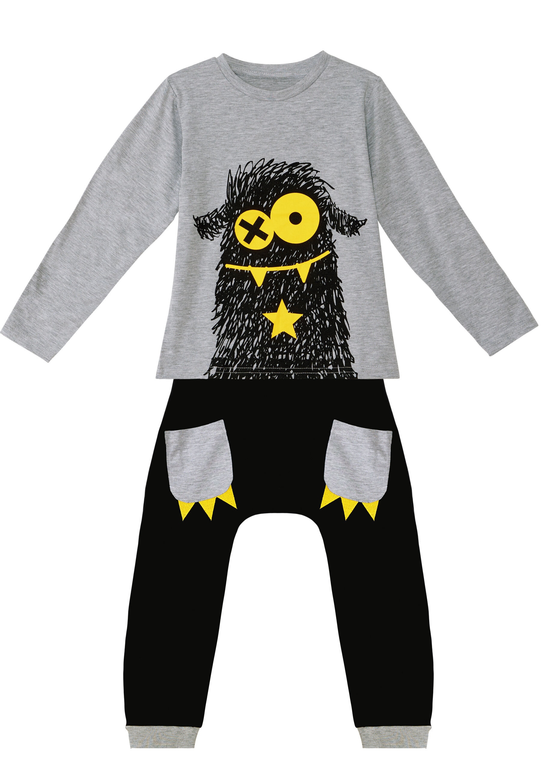 Denokids Hausanzug »XO Monster« 2 Stk. tlg., mit Monster-Print