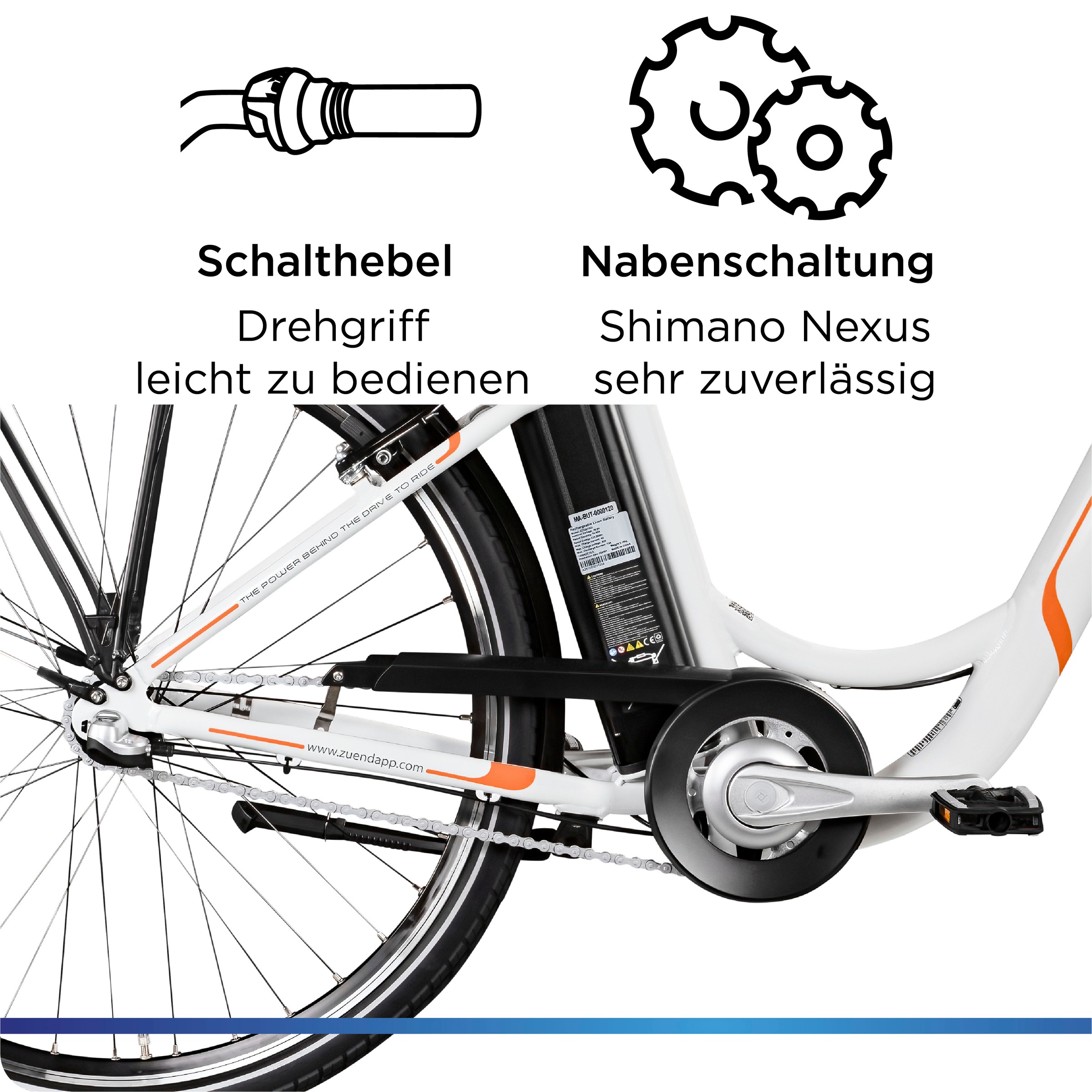Zündapp E-Bike »Z510«, 3 Gang, Shimano, Nexus SC-3C41, Frontmotor 250 W, Pedelec, Elektrofahrrad für Damen u. Herren