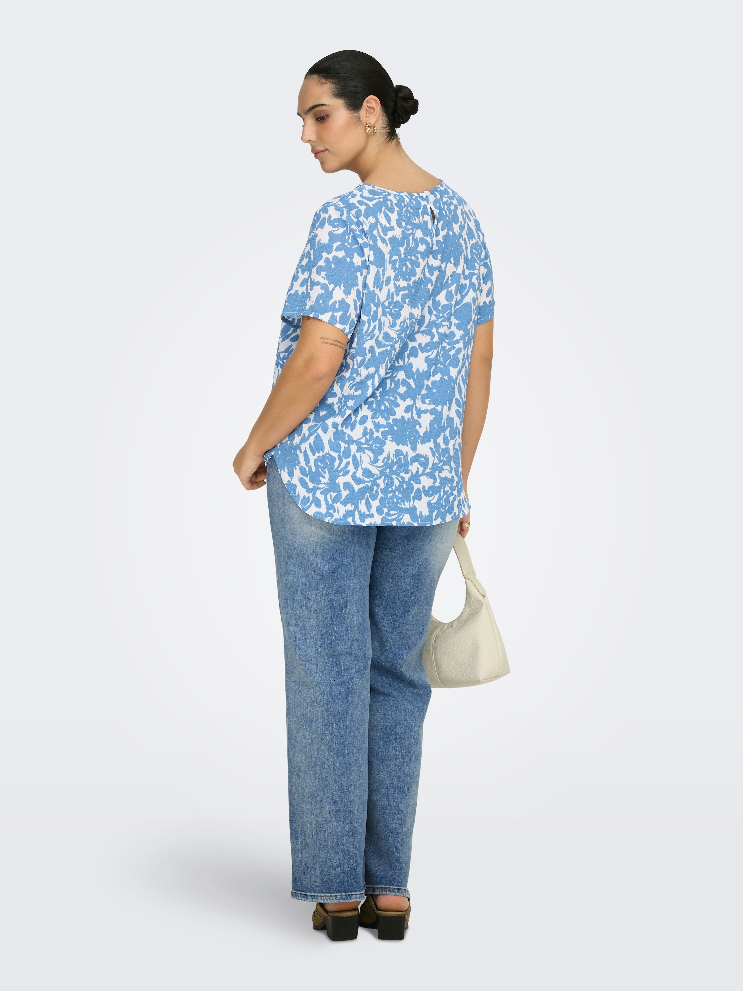 ONLY CARMAKOMA Shirtbluse »CARVICA SS TOP WVN NOOS« Materialmix, regular fit