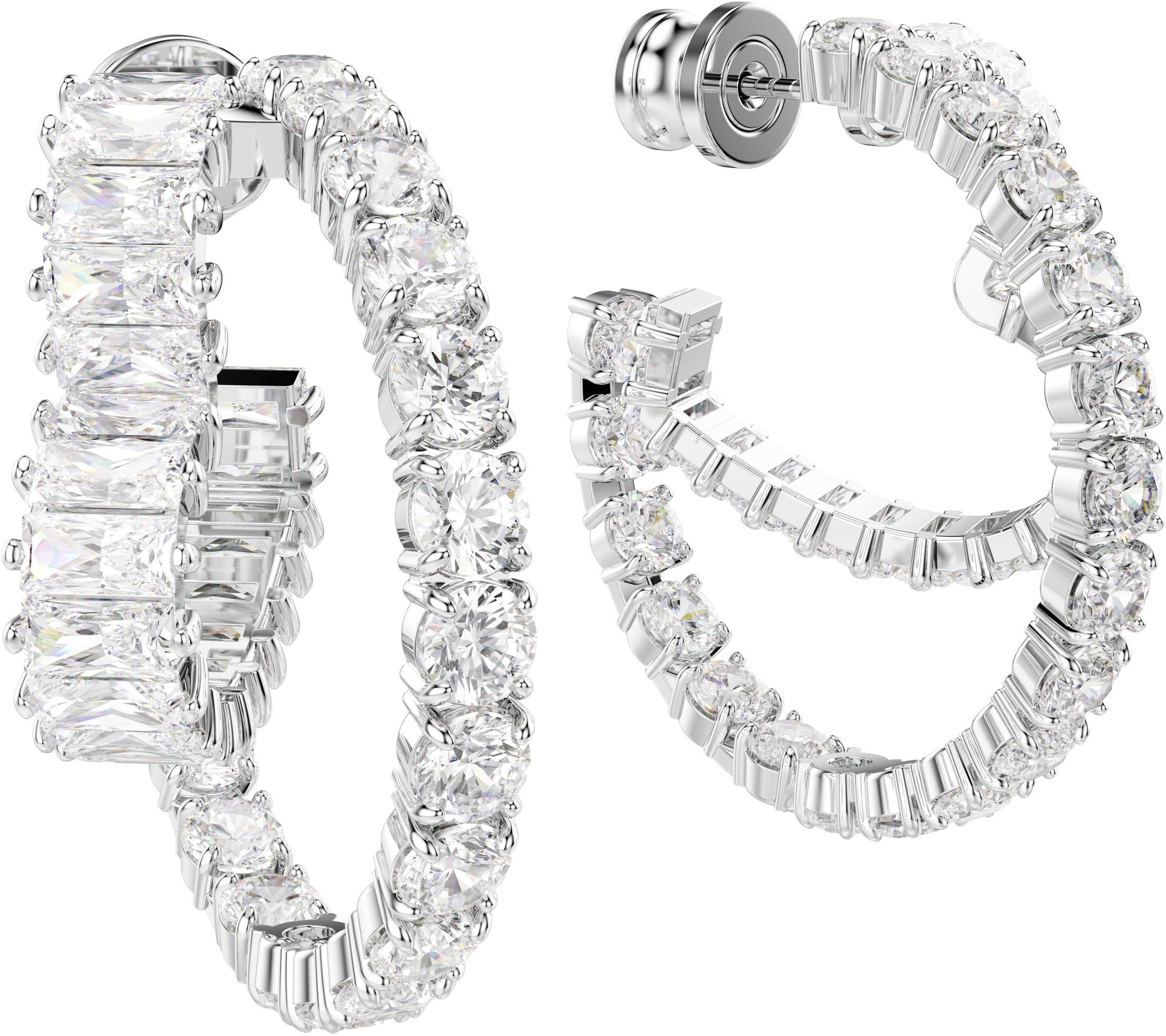 Swarovski Paar Creolen »Schmuck Geschenk Matrix Ohrringe Herz, 5705748«, mit Swarovski® Zirkonia (synth.)