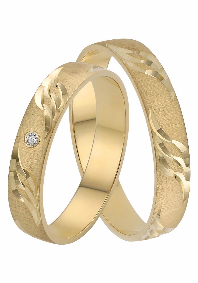 Firetti Trauring »Schmuck Geschenk Ehering Brillant/Diamant kaufen Gold Germany Welle«, - | Made \