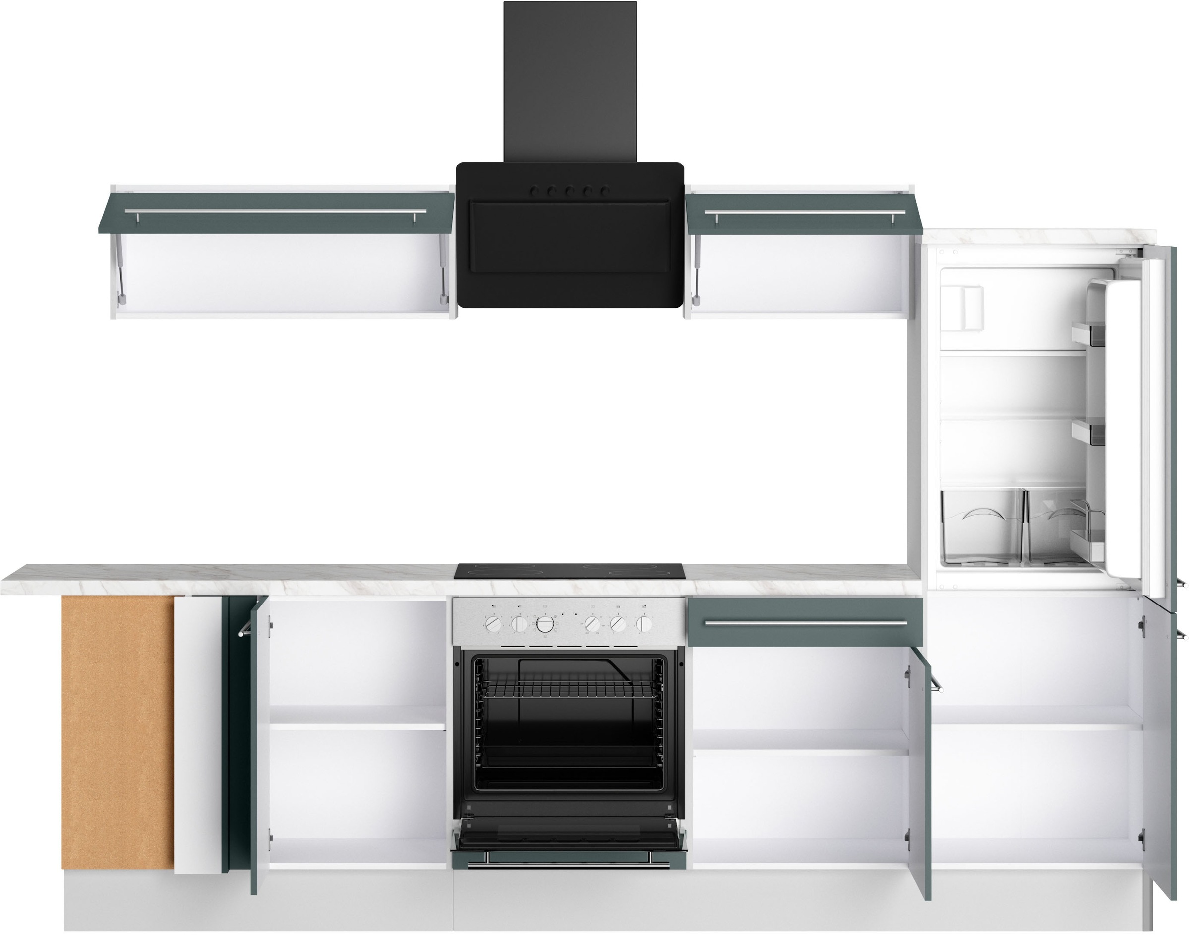 OPTIFIT Küche »Bern2«, Stellmaße 175 x 295 cm, wahlweise mit E-Geräten
