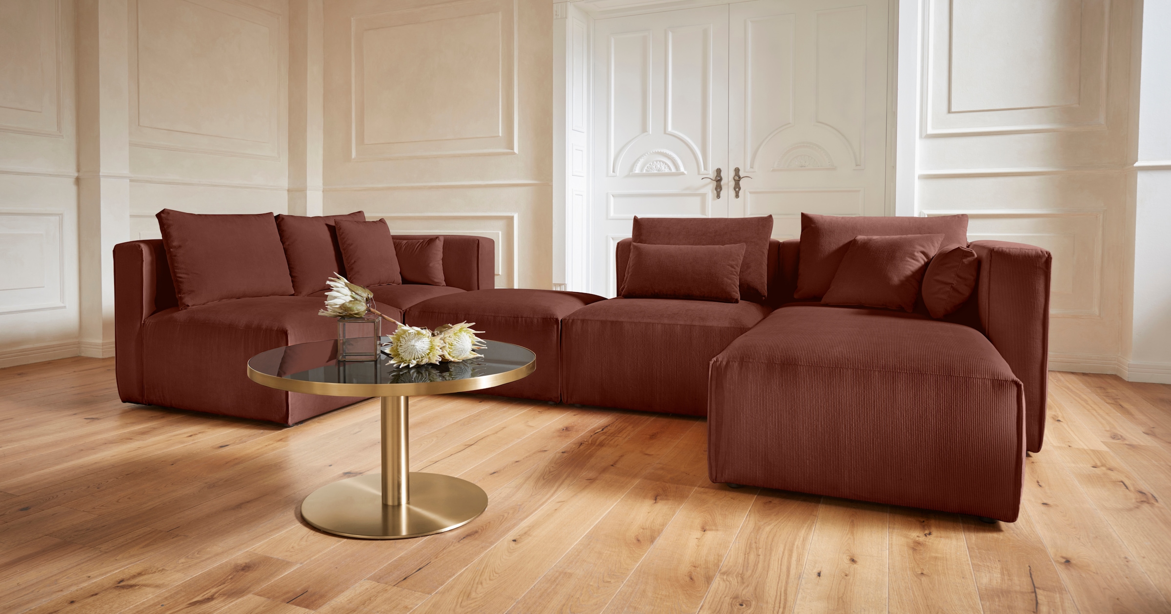 Home affaire Wohnlandschaft "Comfine U-Form", zusammengesetzt aus Modulen, günstig online kaufen