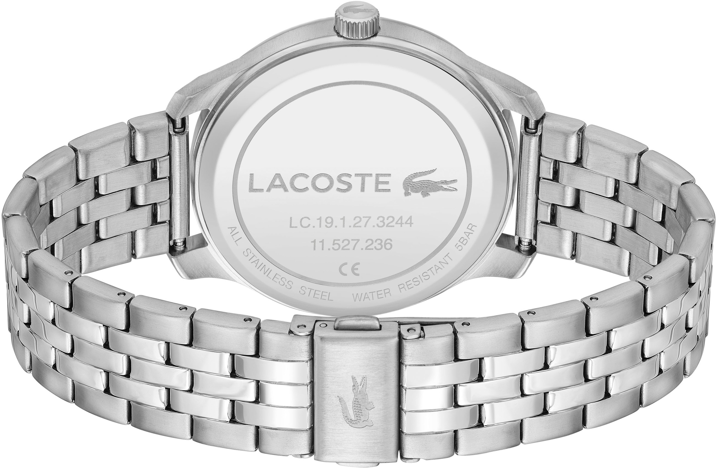 Lacoste Quarzuhr »LISBON«, Armbanduhr, Herrenuhr, Mineralglas, Edelstahlarmband