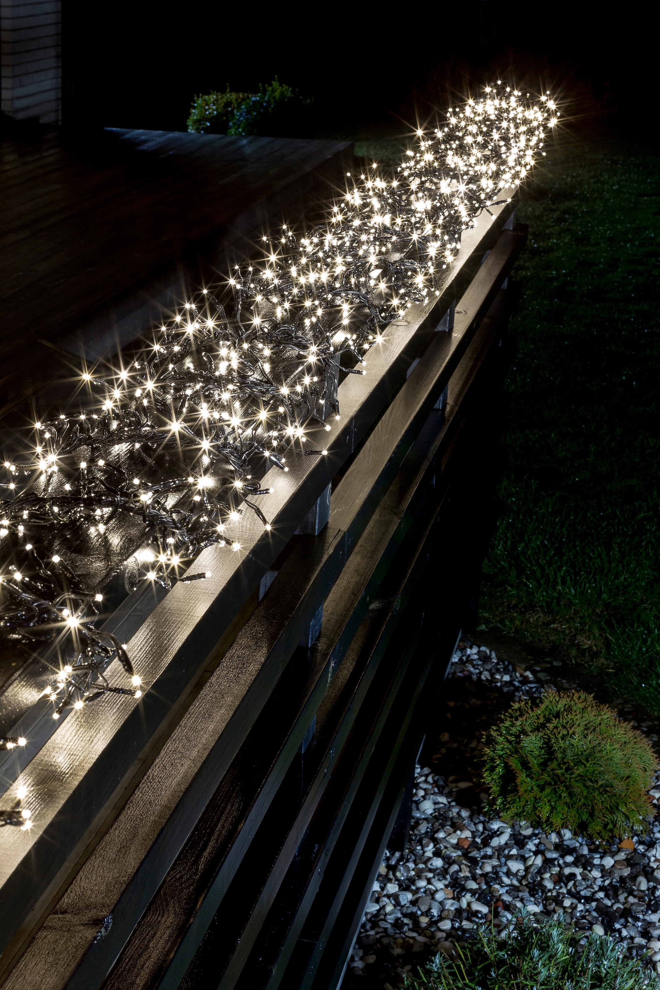 KONSTSMIDE LED-Lichterkette »Büschellichterkette Cluster, Weihnachtsdeko aussen«, mit 8 Funktionen und 1152 warmweißen Dioden