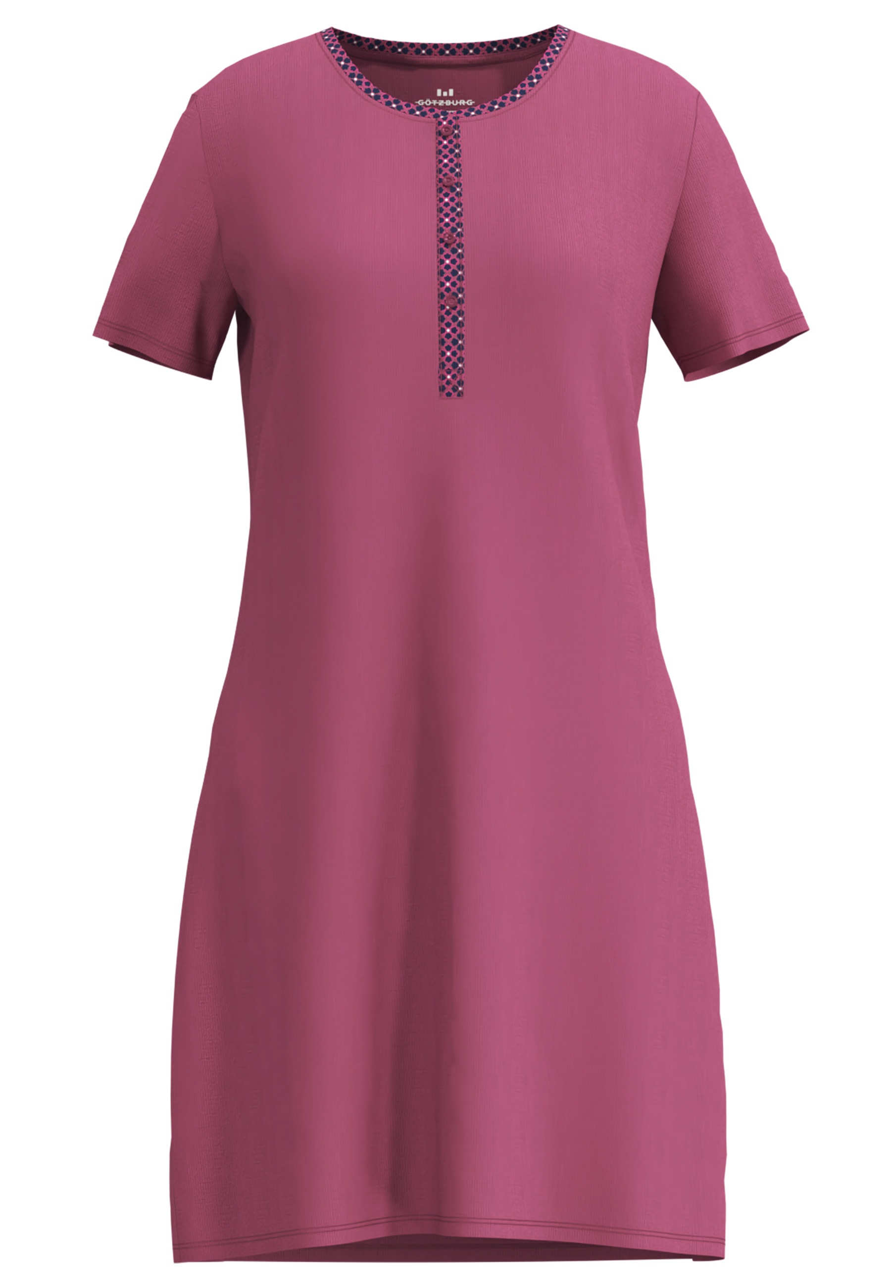 GÖTZBURG Nachthemd knielang, Kurzarm, mit Knopfleiste, Rundhalsausschnitt, günstig online kaufen