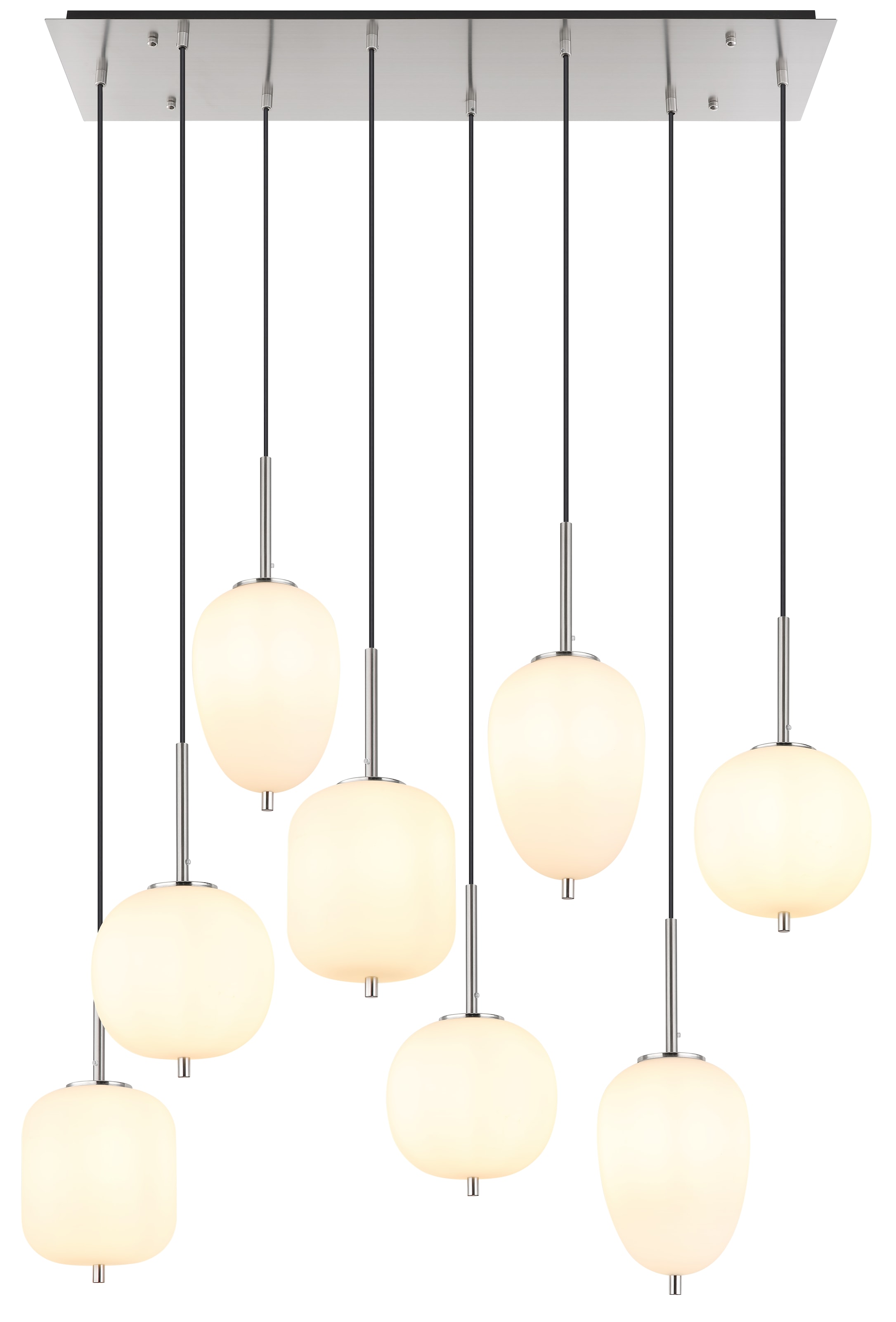 "GLOBO LIGHTING Hängeleuchte ""BLACKY I"", weiß (nickel matt), H: 120cm, 1 Stk., Leuchten, Hängelampe/Pendelleuchte/unterschiedliche Gläser