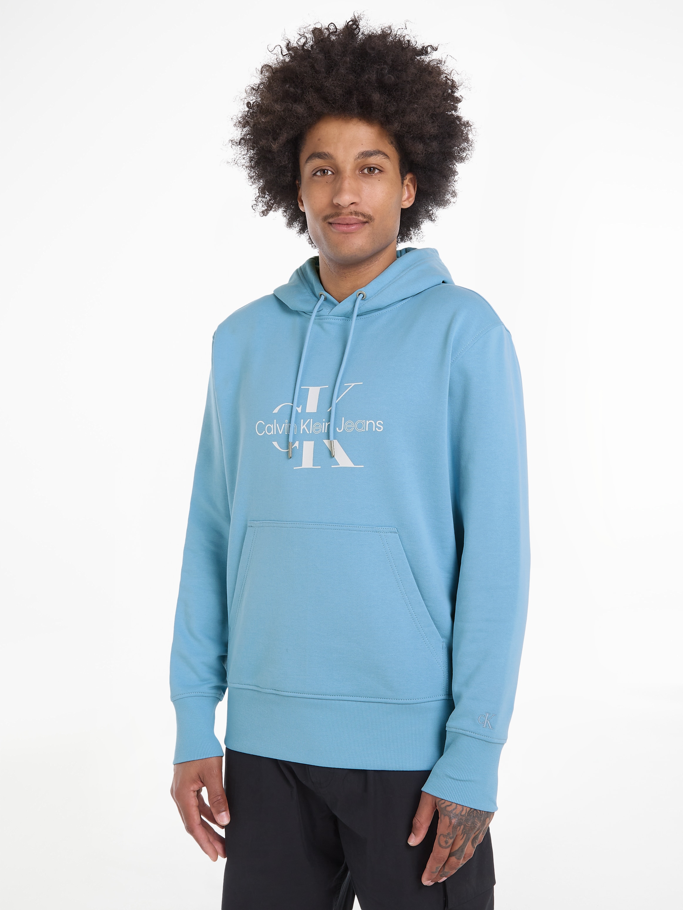 Calvin Klein Jeans Kapuzensweatshirt "DISRUPTED OUTLINE MONOLOGO HOODY", mit Logodruck
