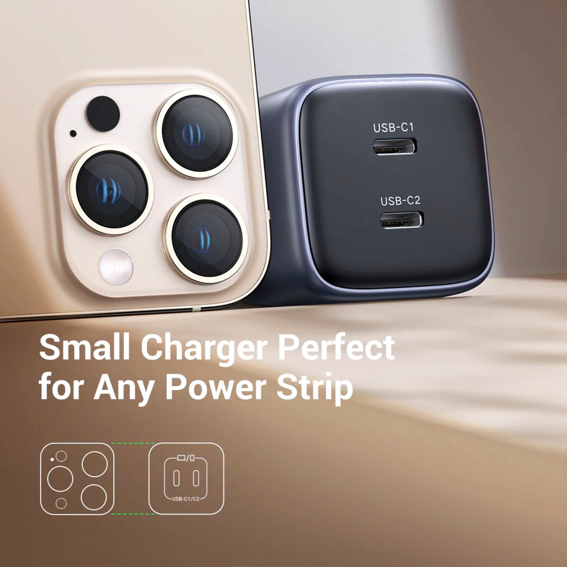 UGREEN Smartphone-Ladegerät »Nexode 45W Dual USB-C Port Ladegerät«